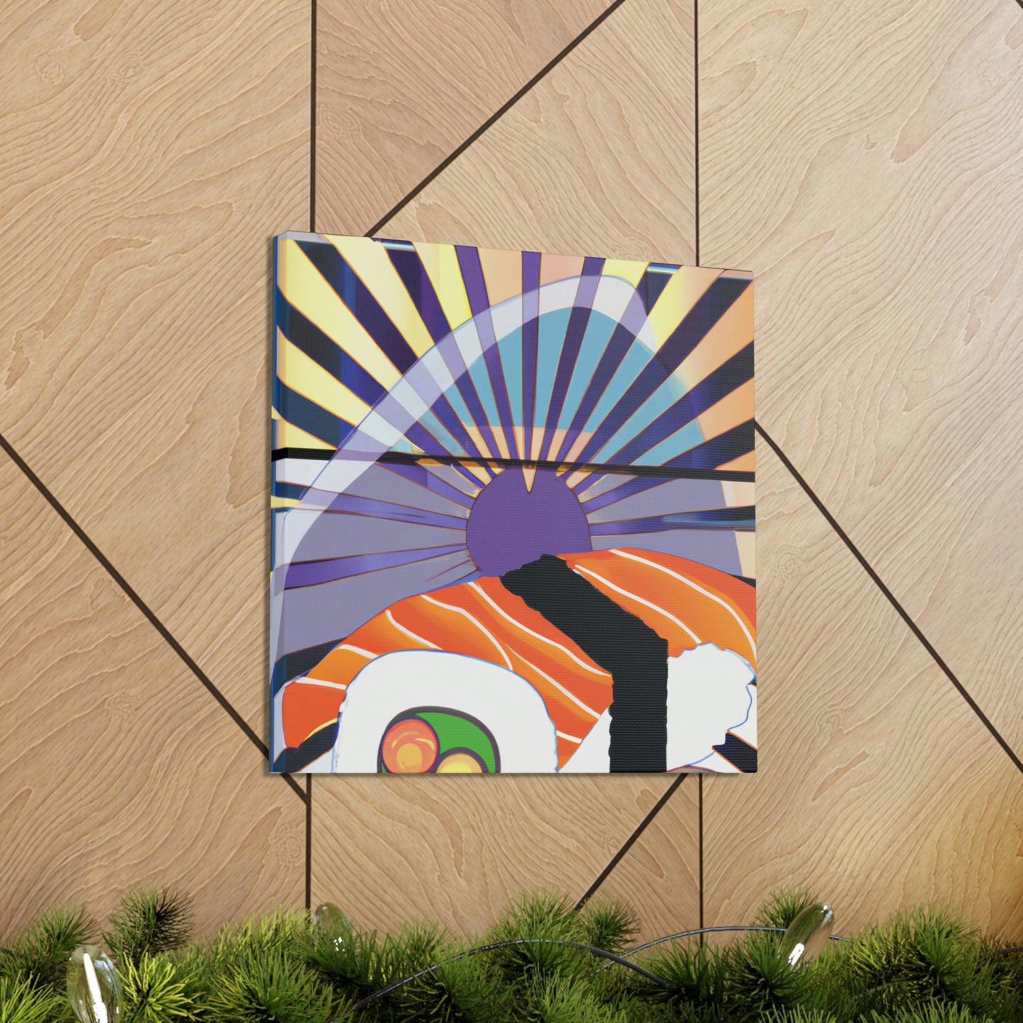 "Lively Deco Sushi Feast" - Canvas