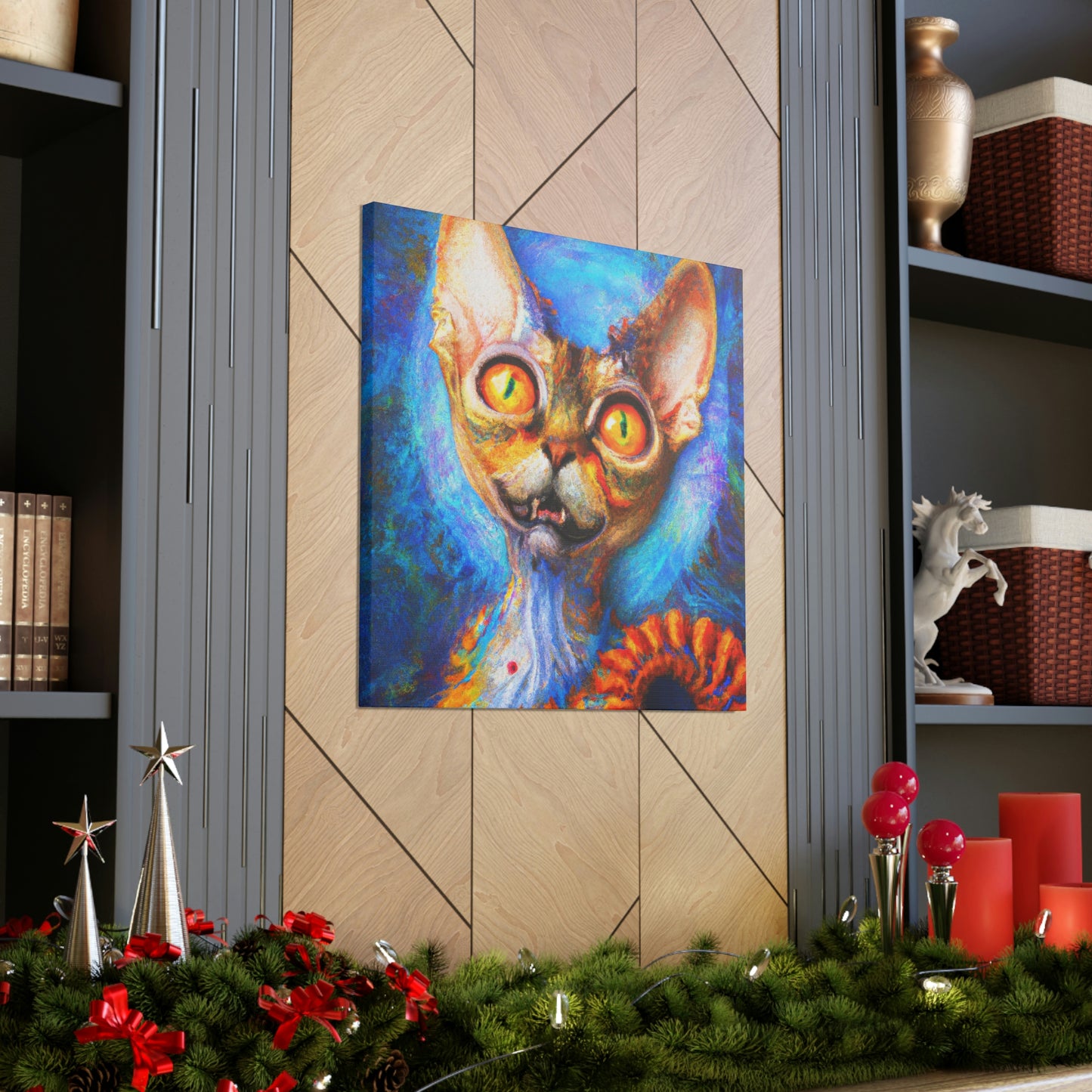 "Devon Rex Regal Portrait" - Canvas