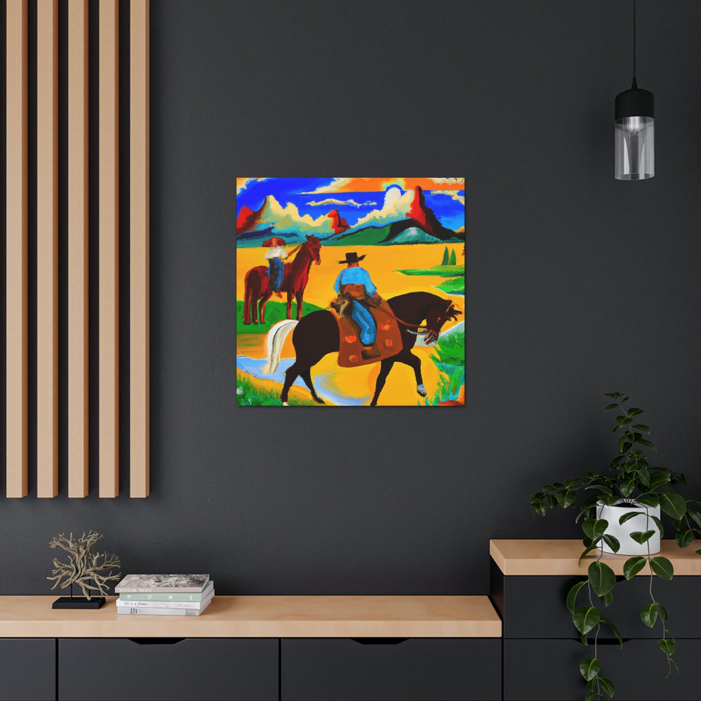 Grazing Horses Sunset - Canvas