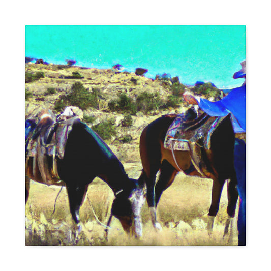 Horse's Grazing Melody - Canvas