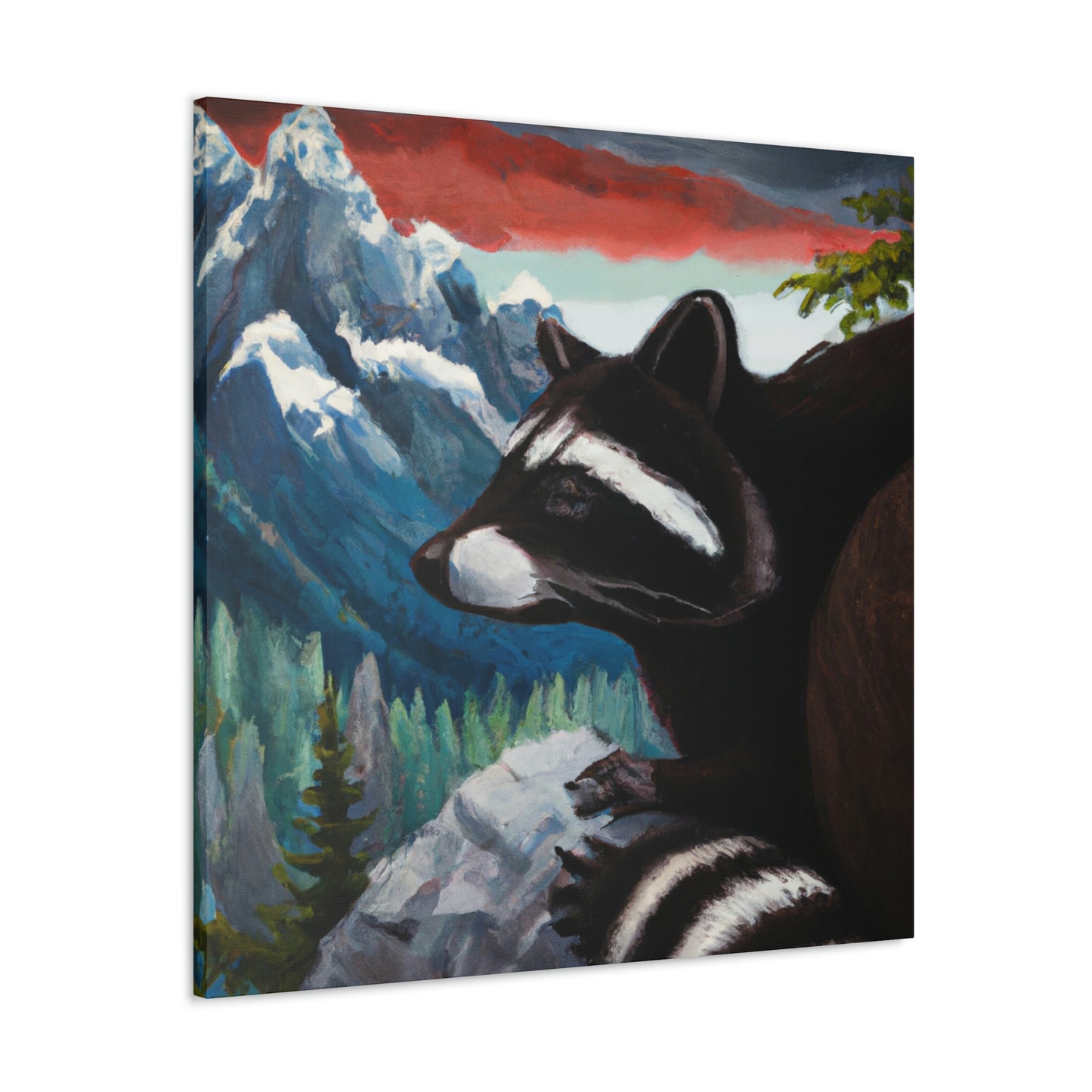 Raccoon in Art Deco. - Canvas