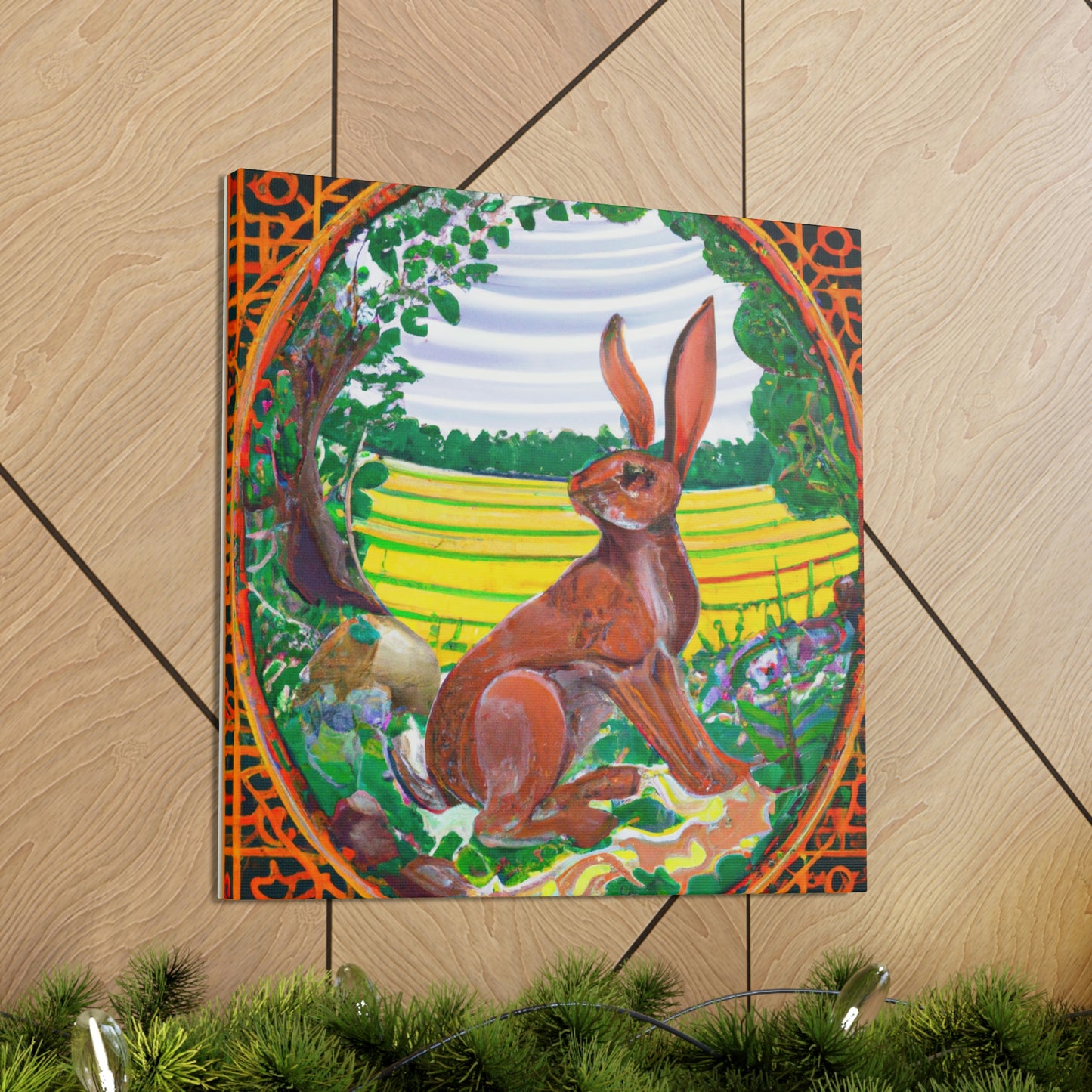 Rabbit in Art Nouveau - Canvas