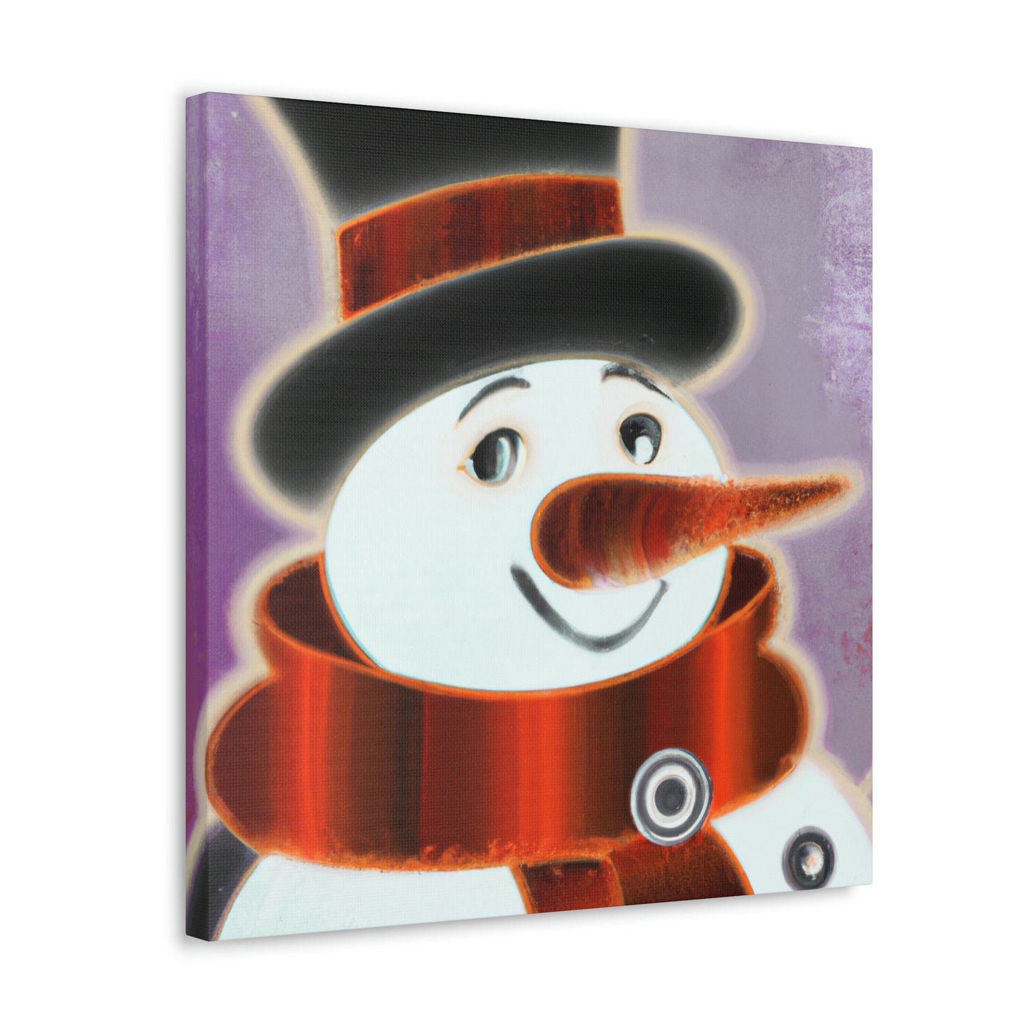 "Snowman's Art Deco Aura" - Canvas