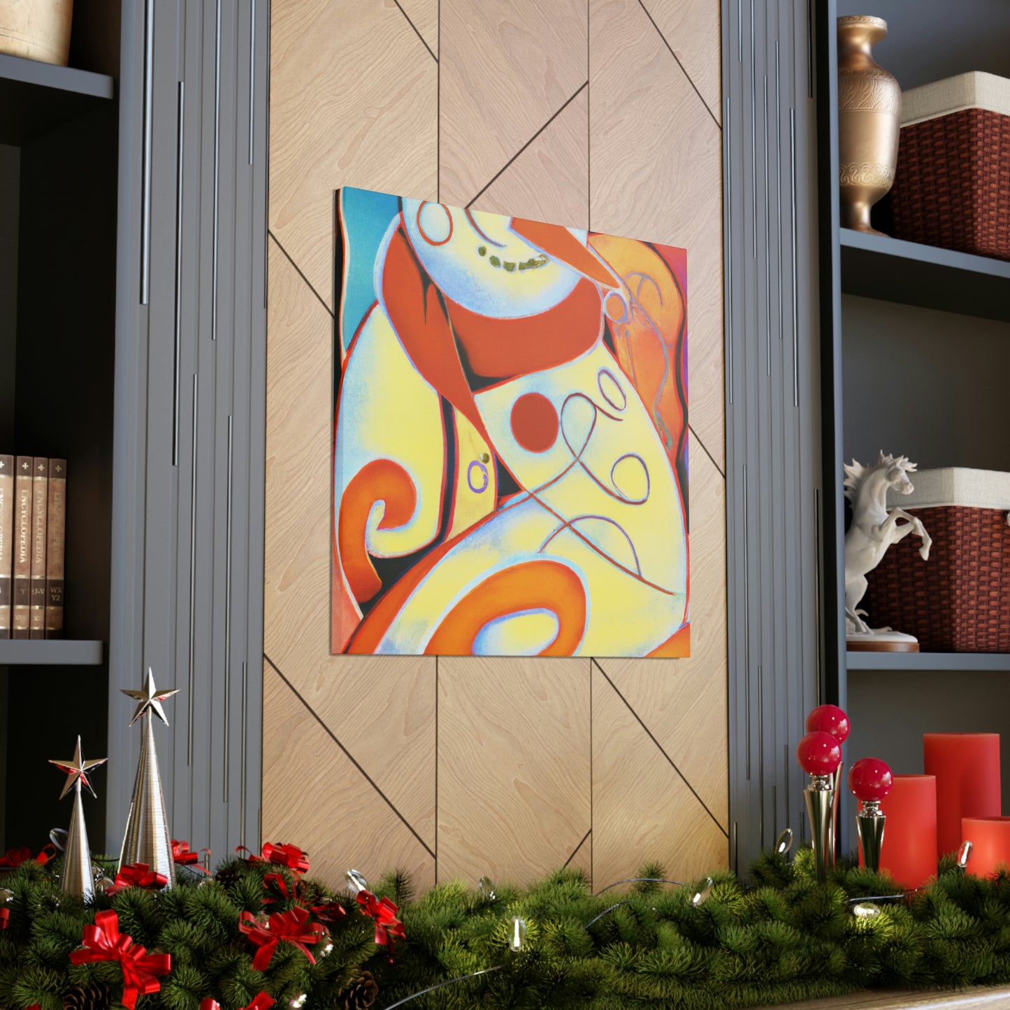 Snowy Art Deco Joy - Canvas