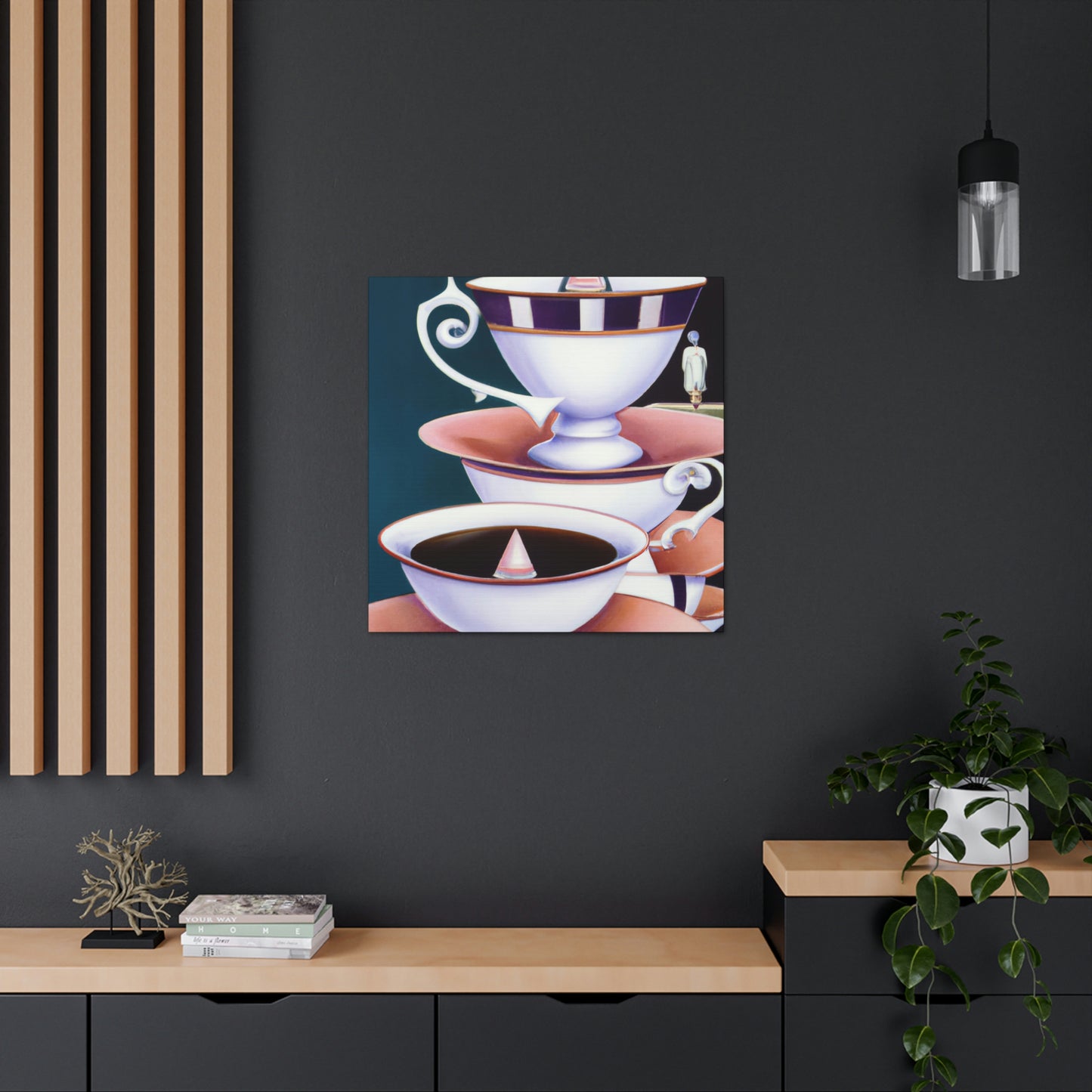 "Cups of Steamy Joy" - Canvas