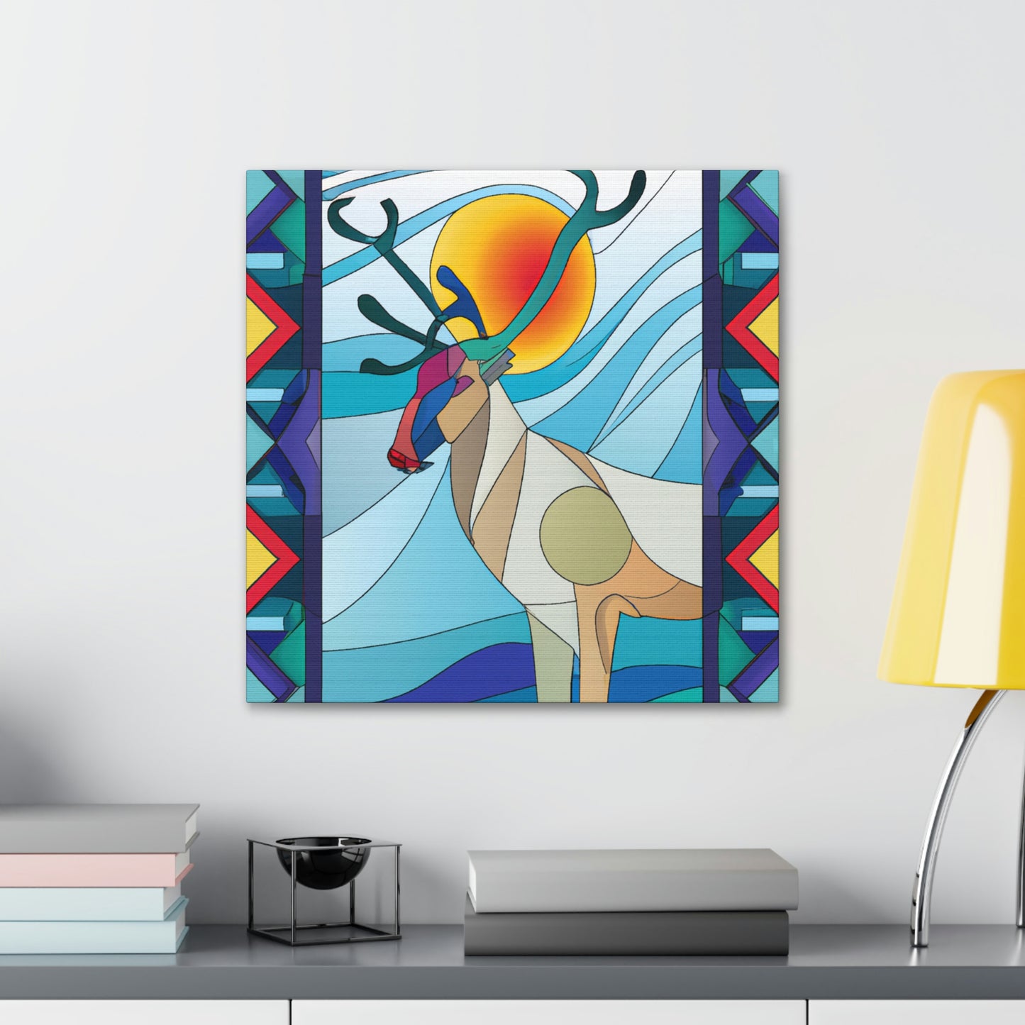 "Reindeer's Radiant Dance" - Canvas