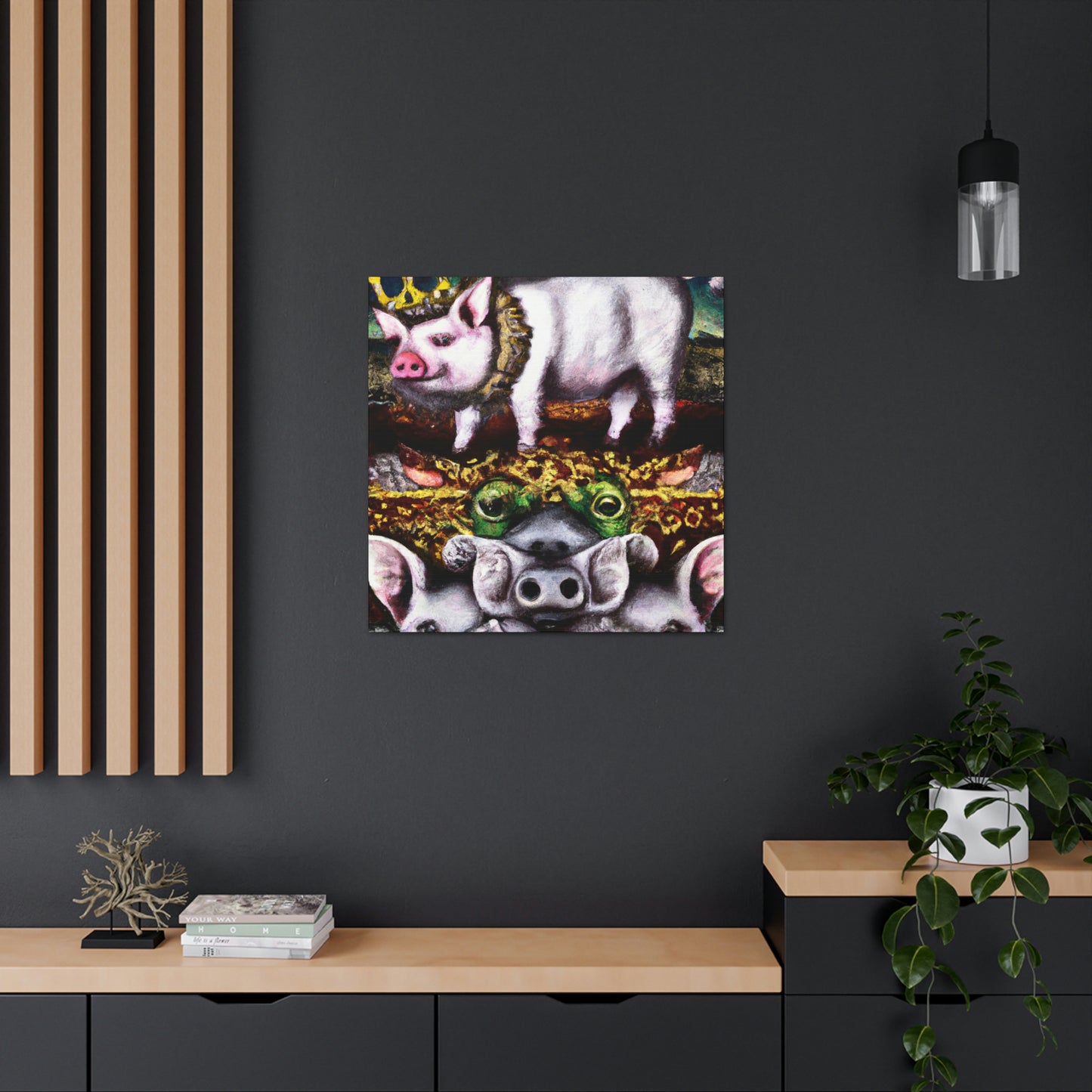 "Pigs in Baroque Style" - Canvas