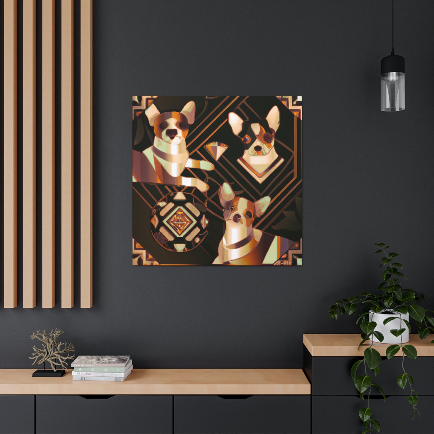 "Chihuahua's Deco Dance" - Canvas