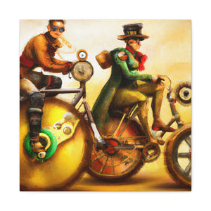 Biking in Steampunkland - Canvas