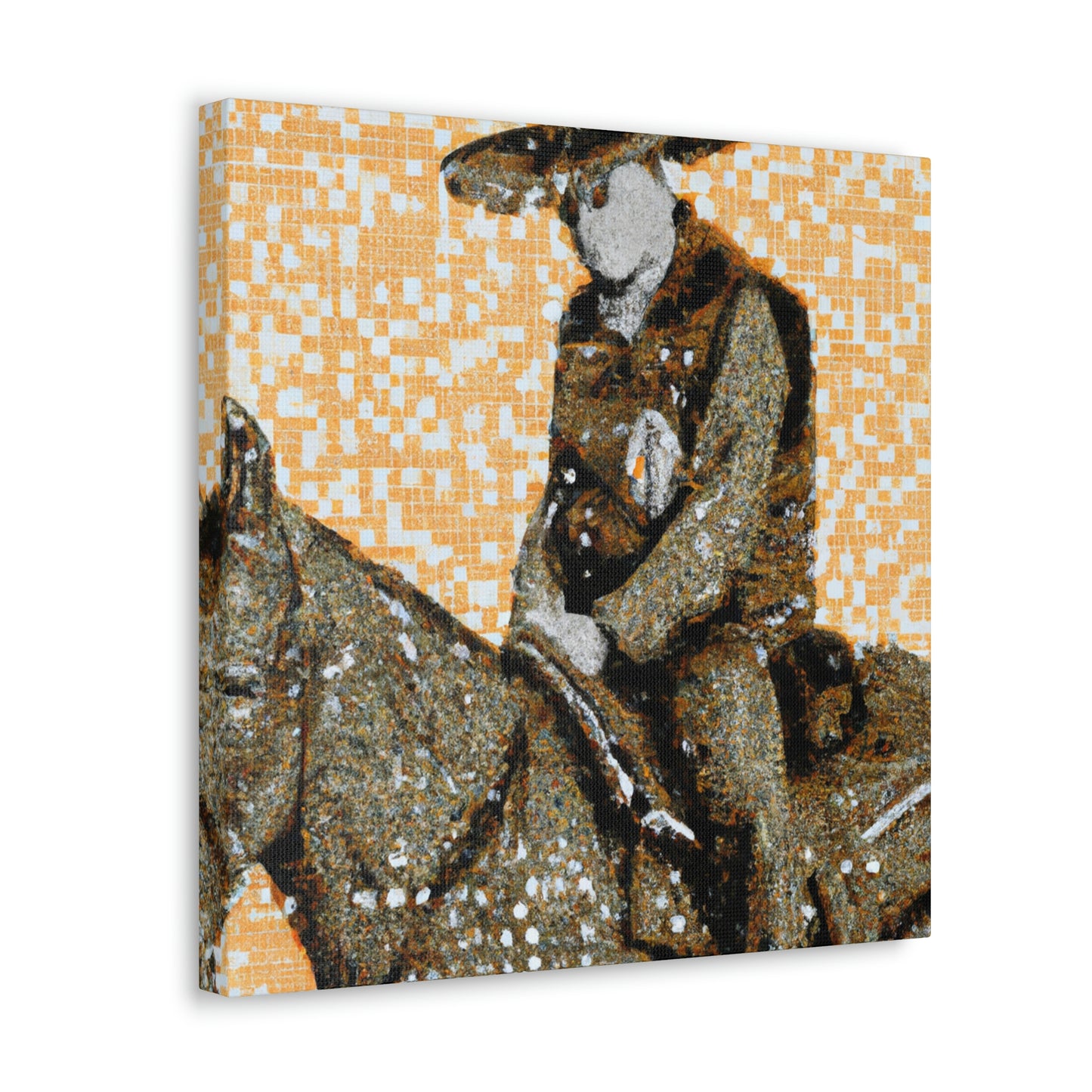 "Saddle in Pointillism" - Canvas