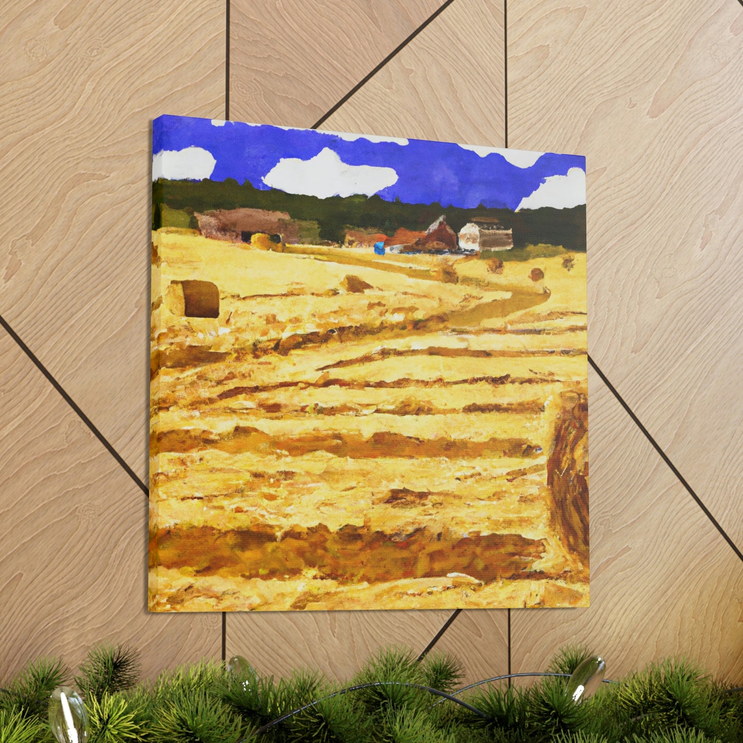 Hayfield by Moonlight - Canvas