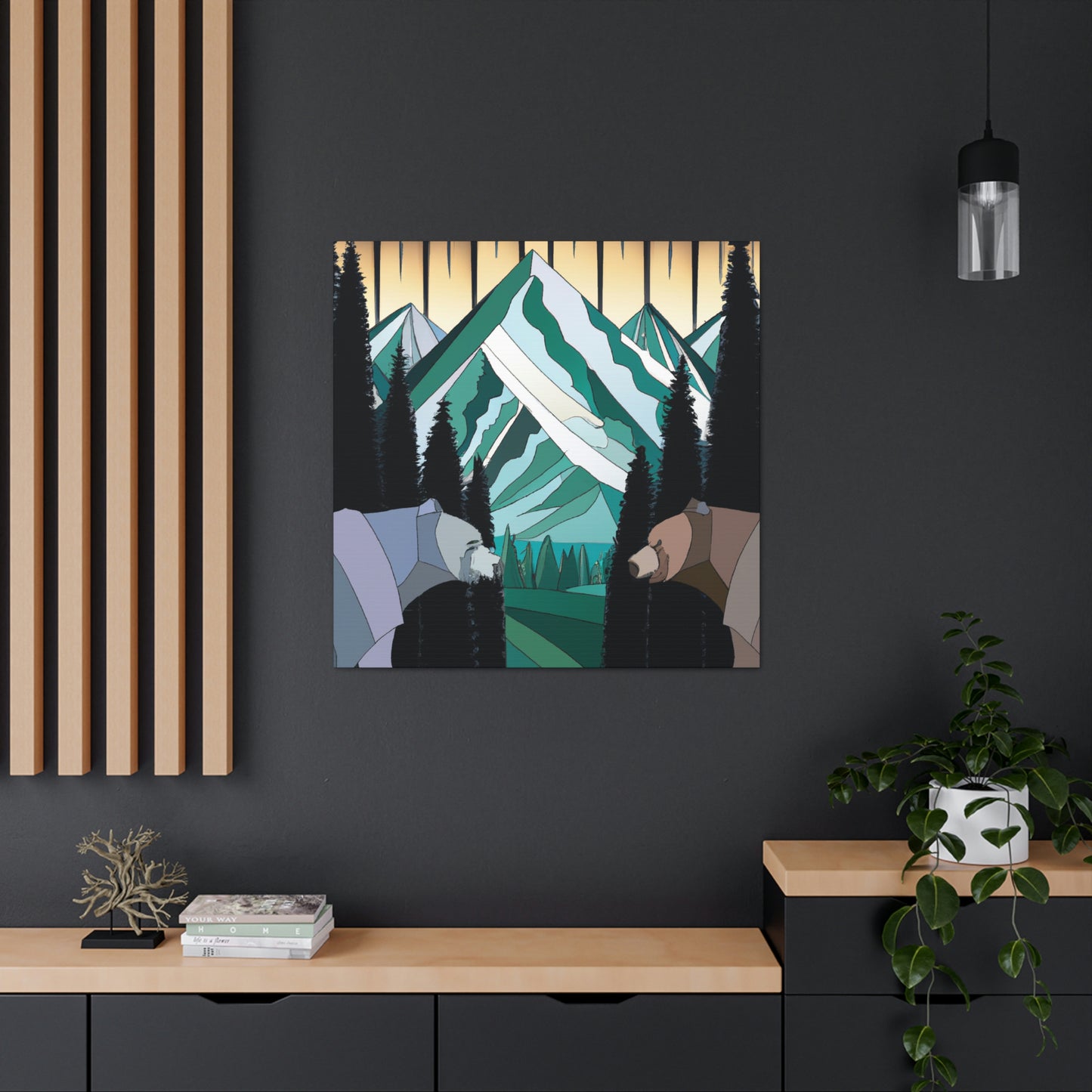 "Bold Bear in Deco" - Canvas