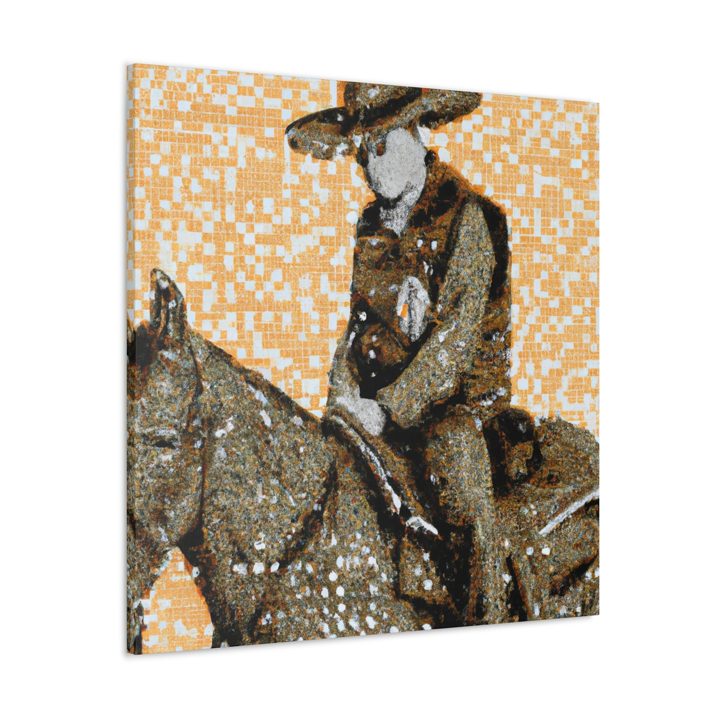 "Saddle in Pointillism" - Canvas