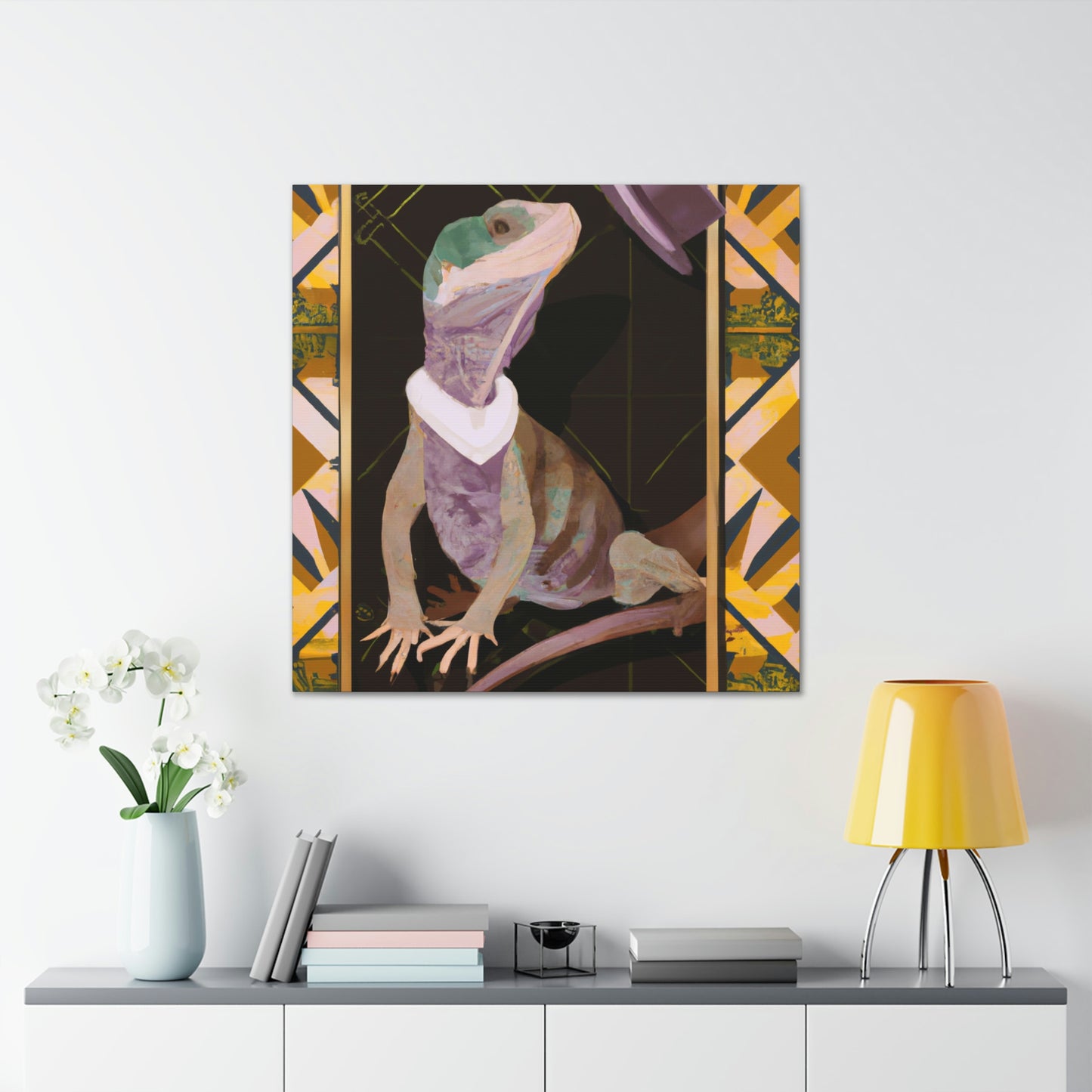 "Frothy Frilled Lizard" - Canvas