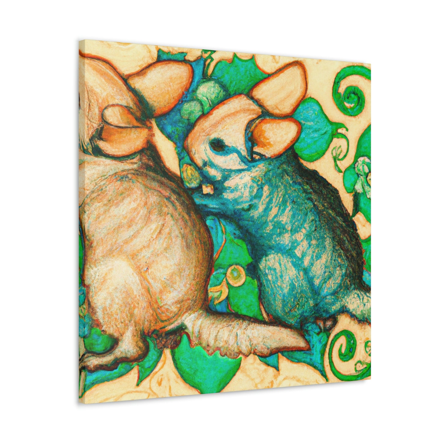 Chinchillas in Bloom - Canvas