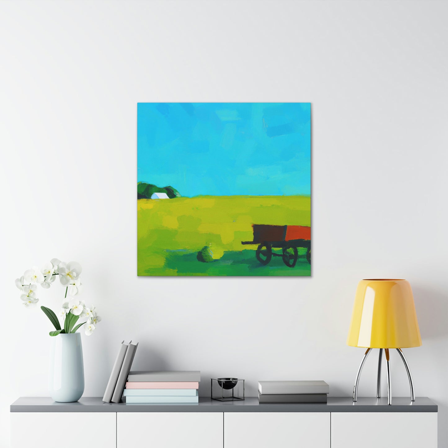 "Hay Wagon Minimalism" - Canvas