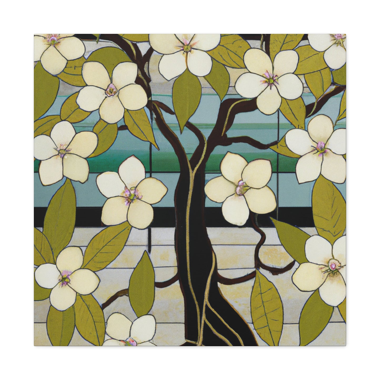 "Elegant Dogwood Bloom" - Canvas