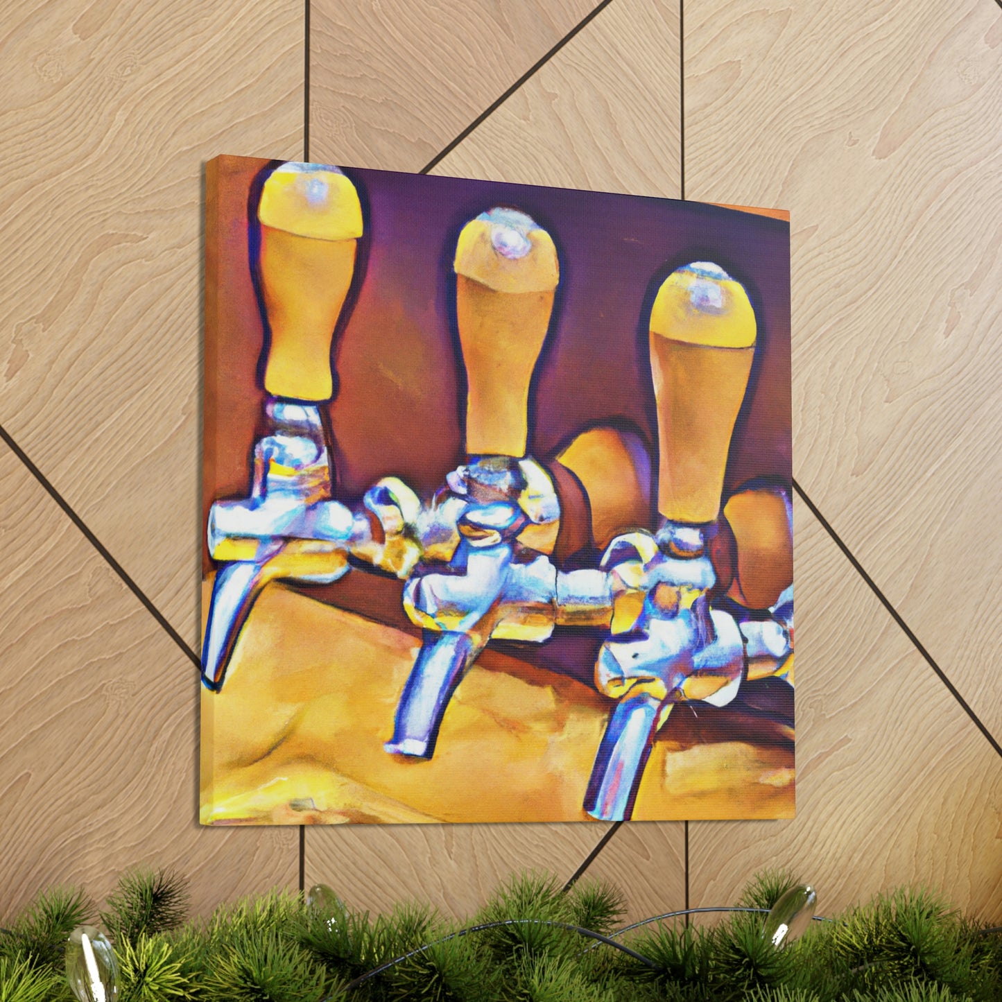 Pouring Night Bar Tap - Canvas