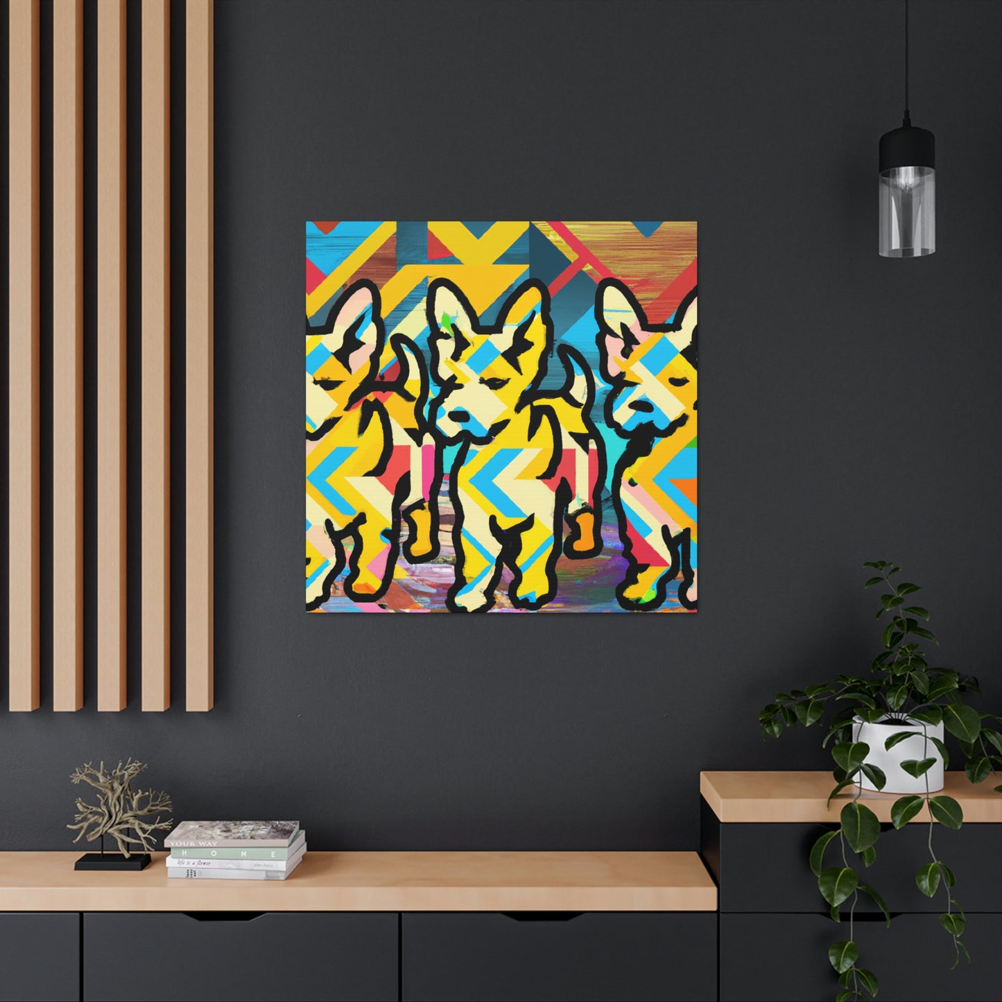 Corgi in Art Deco - Canvas