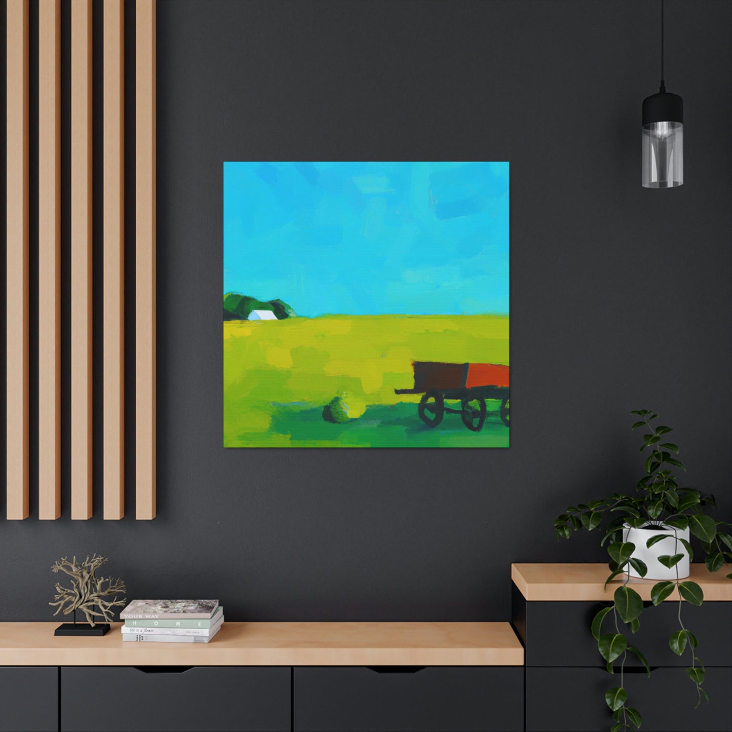 "Hay Wagon Minimalism" - Canvas