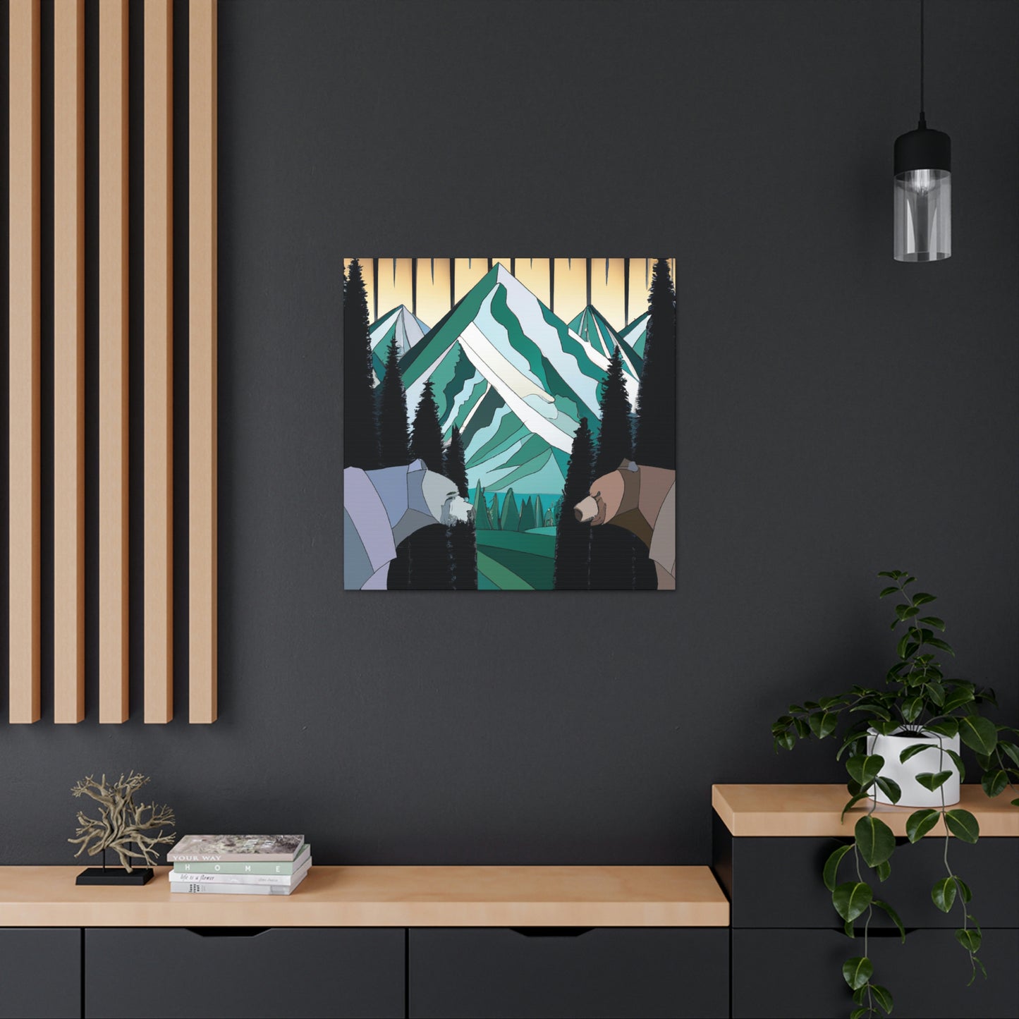 "Bold Bear in Deco" - Canvas