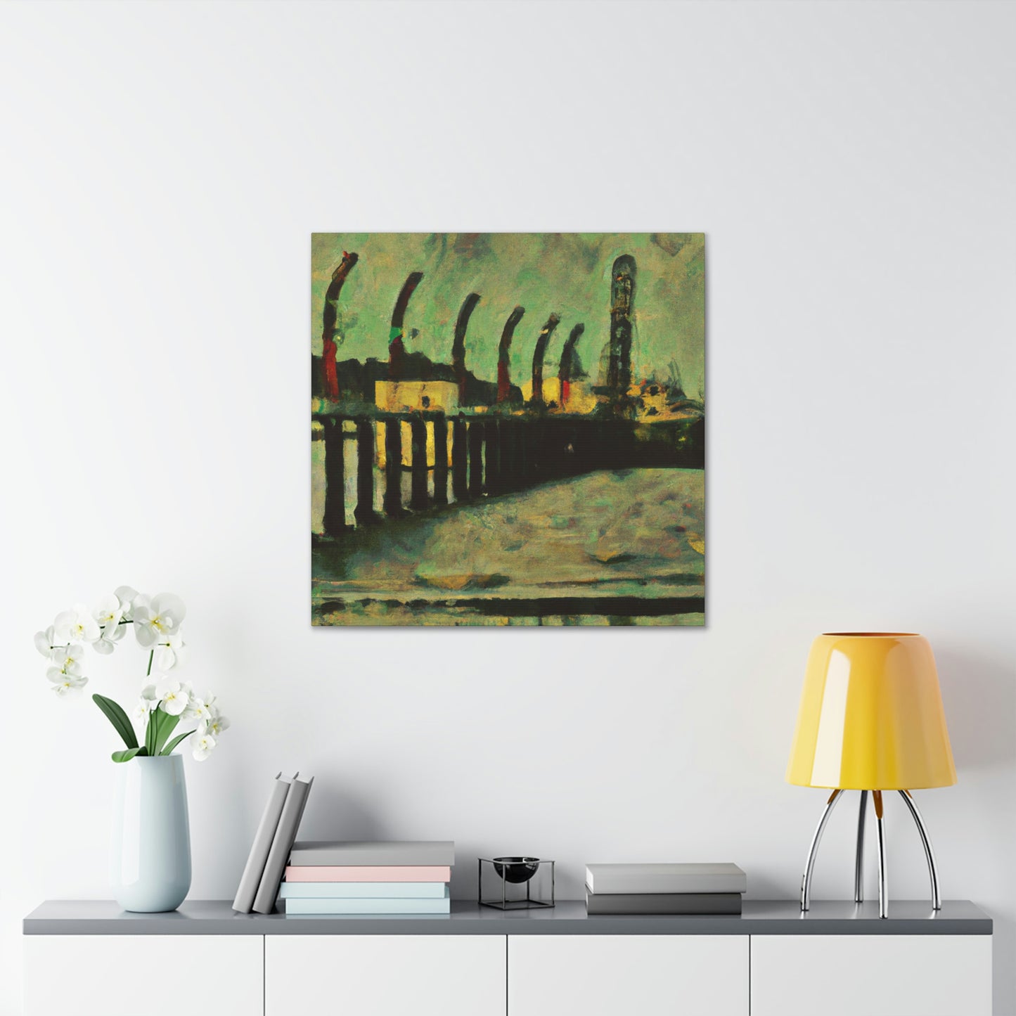 Pier at Nightfall - Canvas