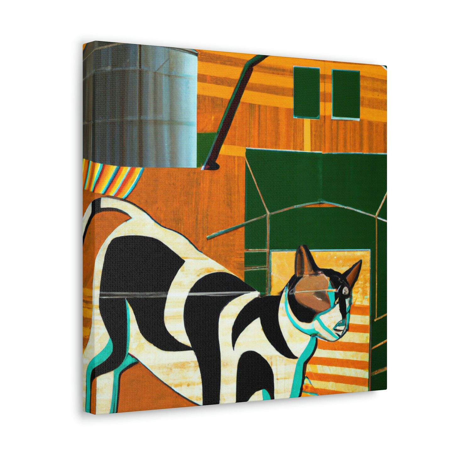 "Barn Cat Art Deco" - Canvas