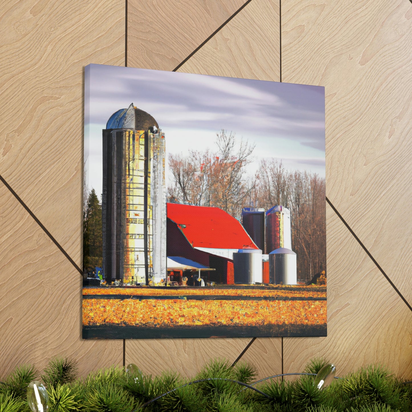 Silo at Sunset Sky - Canvas