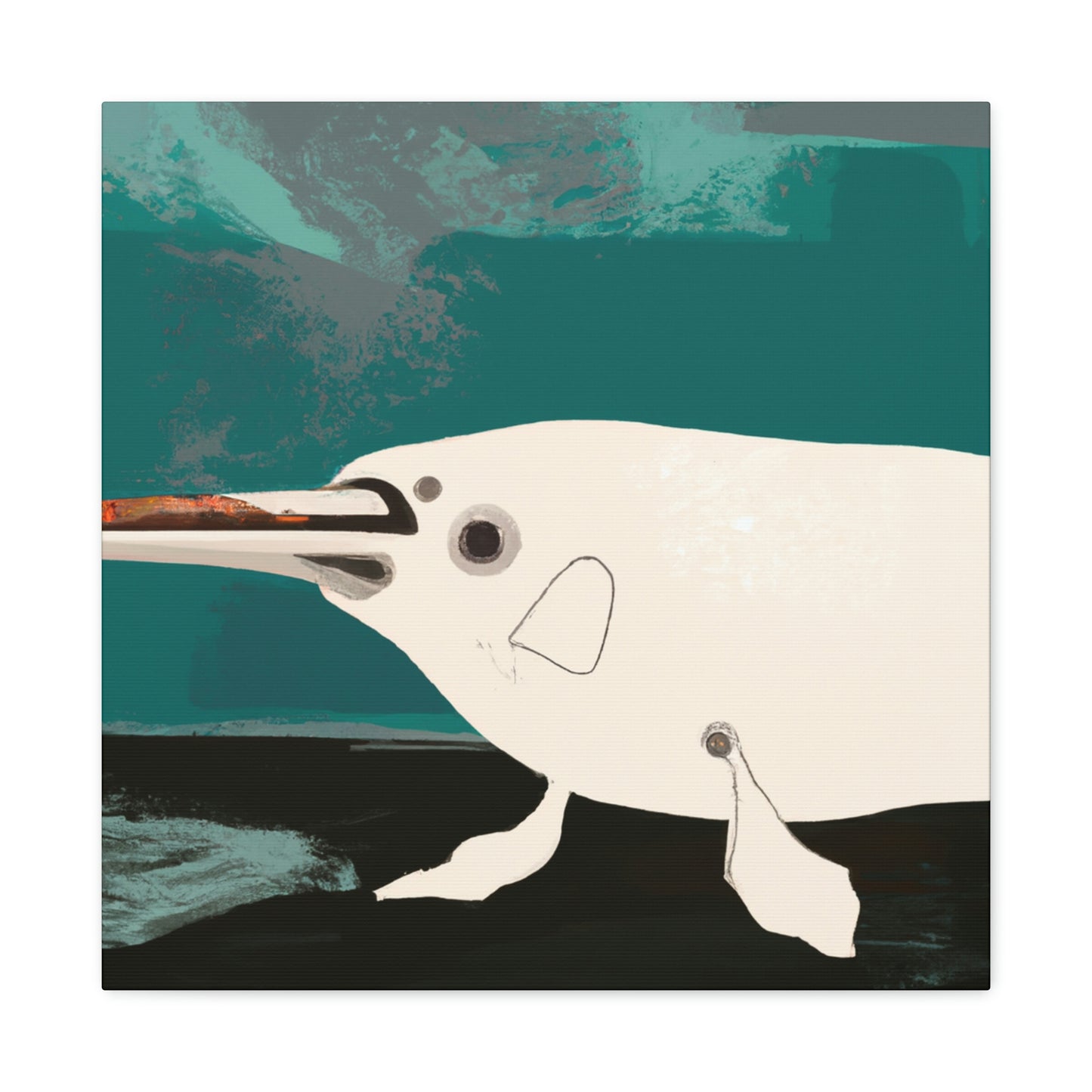 "Narwhal Dreaming Blue" - Canvas