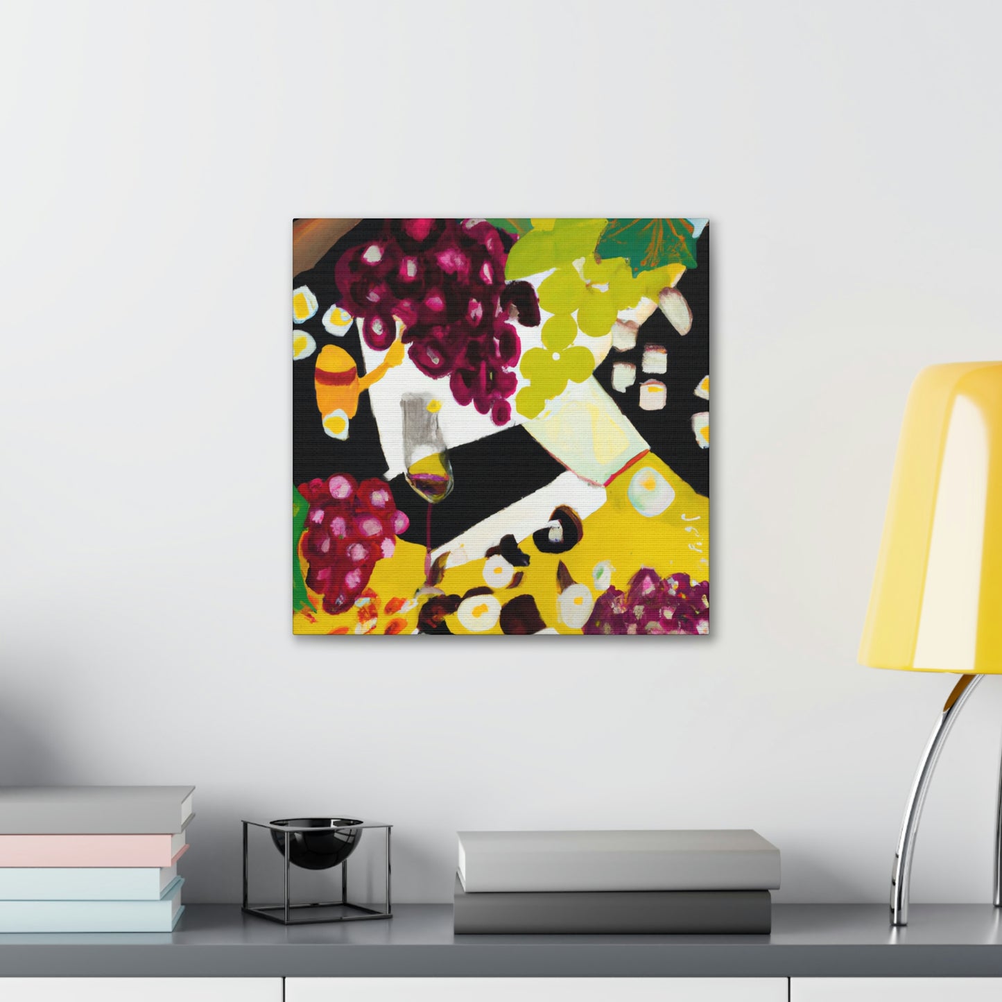 Cheese and Grapes Abstraction - Canvas