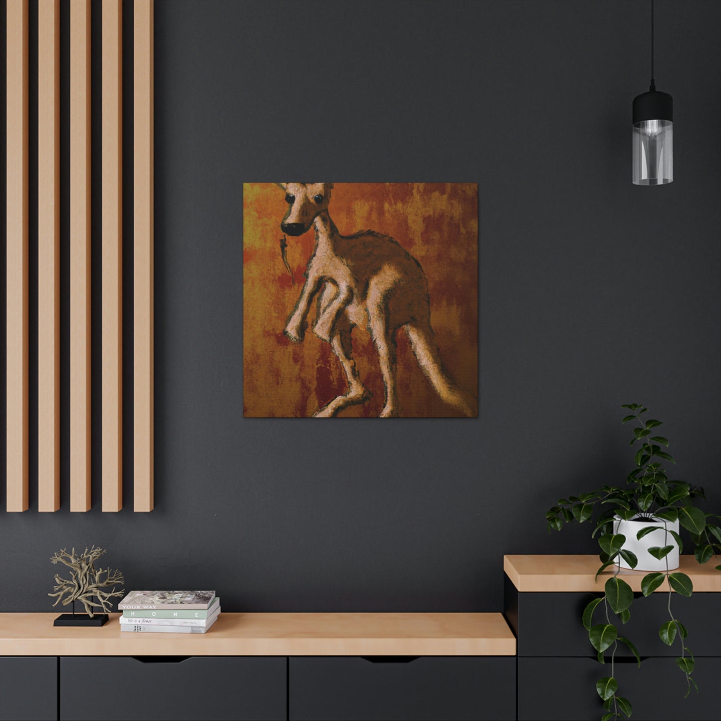 Kangaroo in Moonlight - Canvas