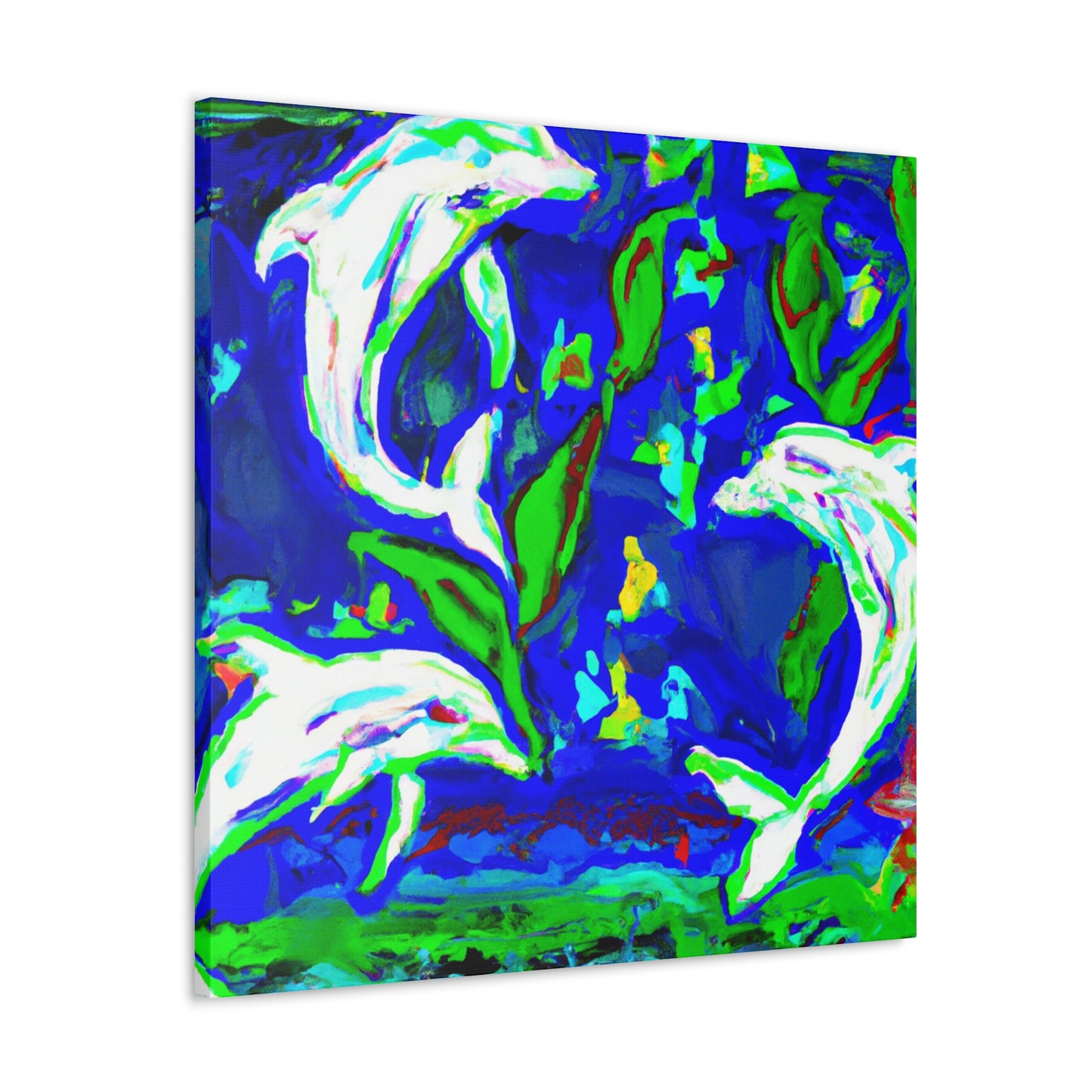 Dolphins Dance in Color - Canvas