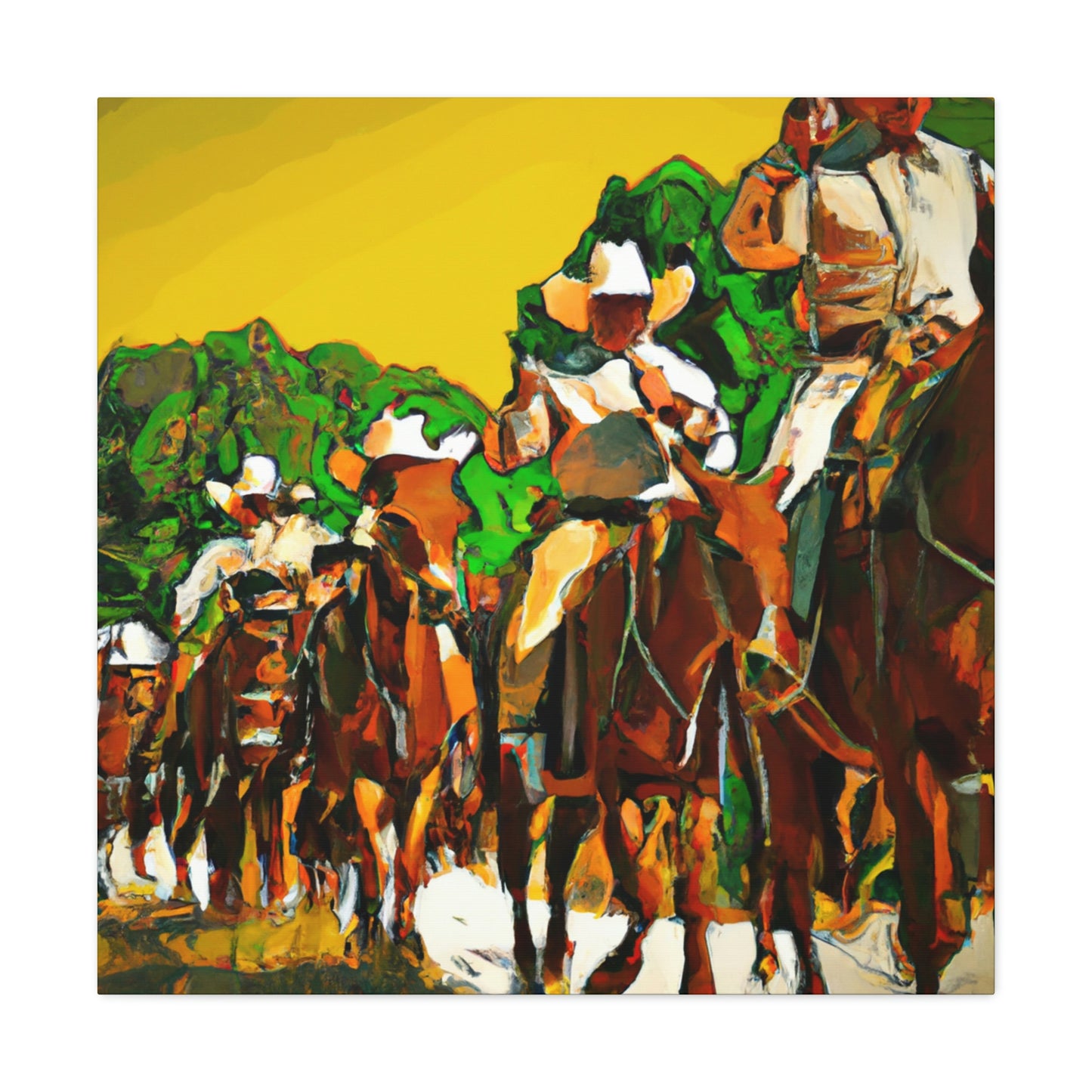 Herding the Cattle Sunrise - Canvas