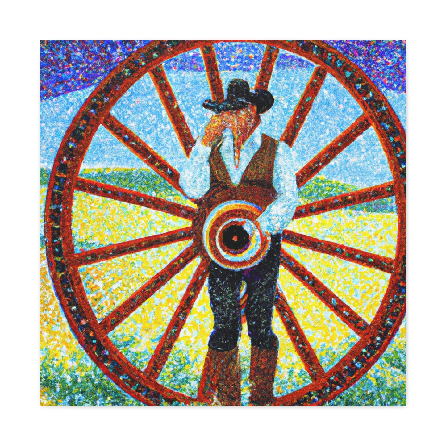 "Wheel of Time Pointillism" - Canvas