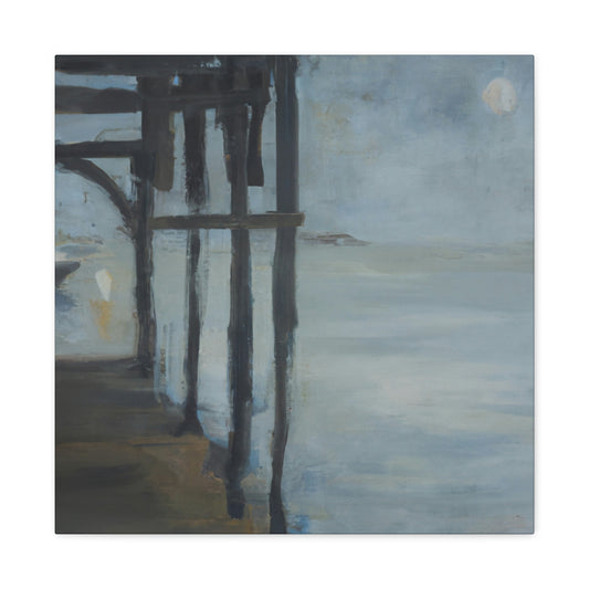 "Pier At Dusk Glows" - Canvas