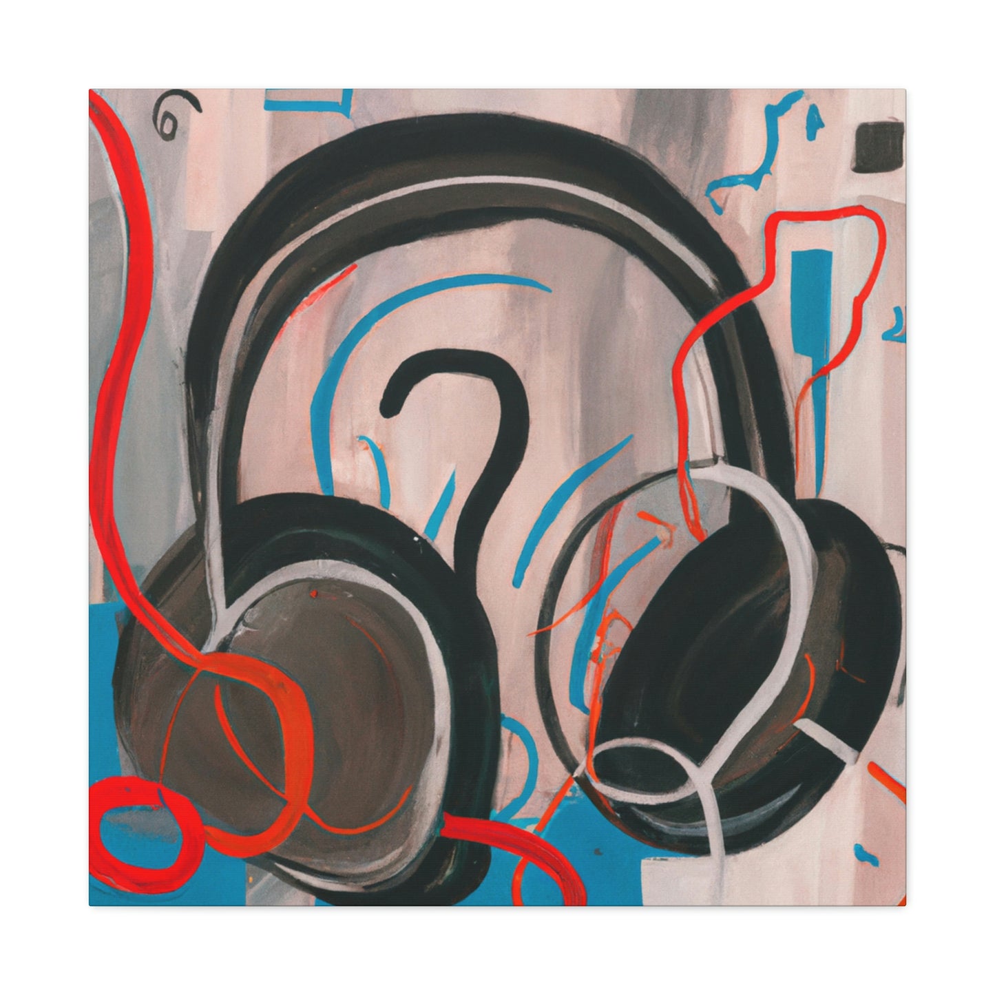 Headphones in Expressionism - Canvas