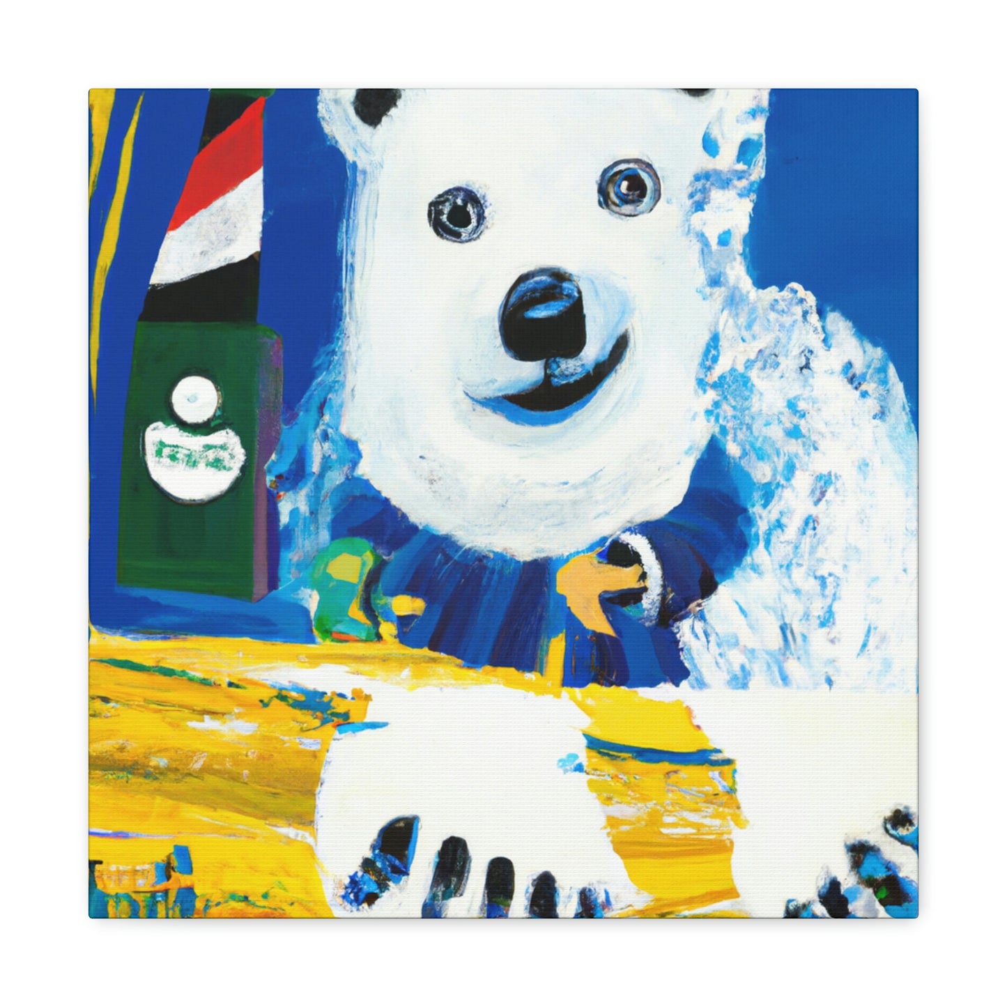 Polar Bear Reflection. - Canvas