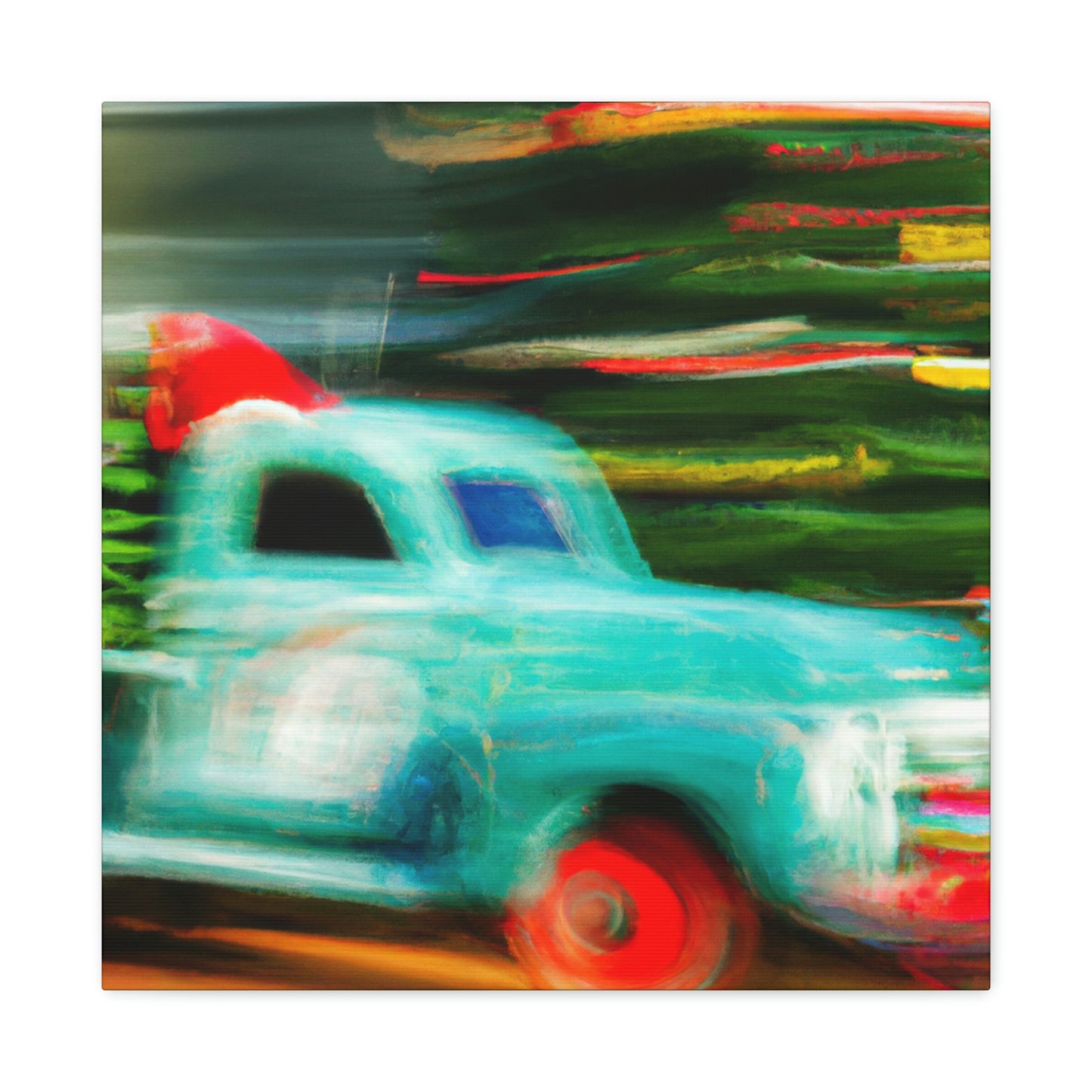 "Vintage Christmas Delivery Truck" - Canvas