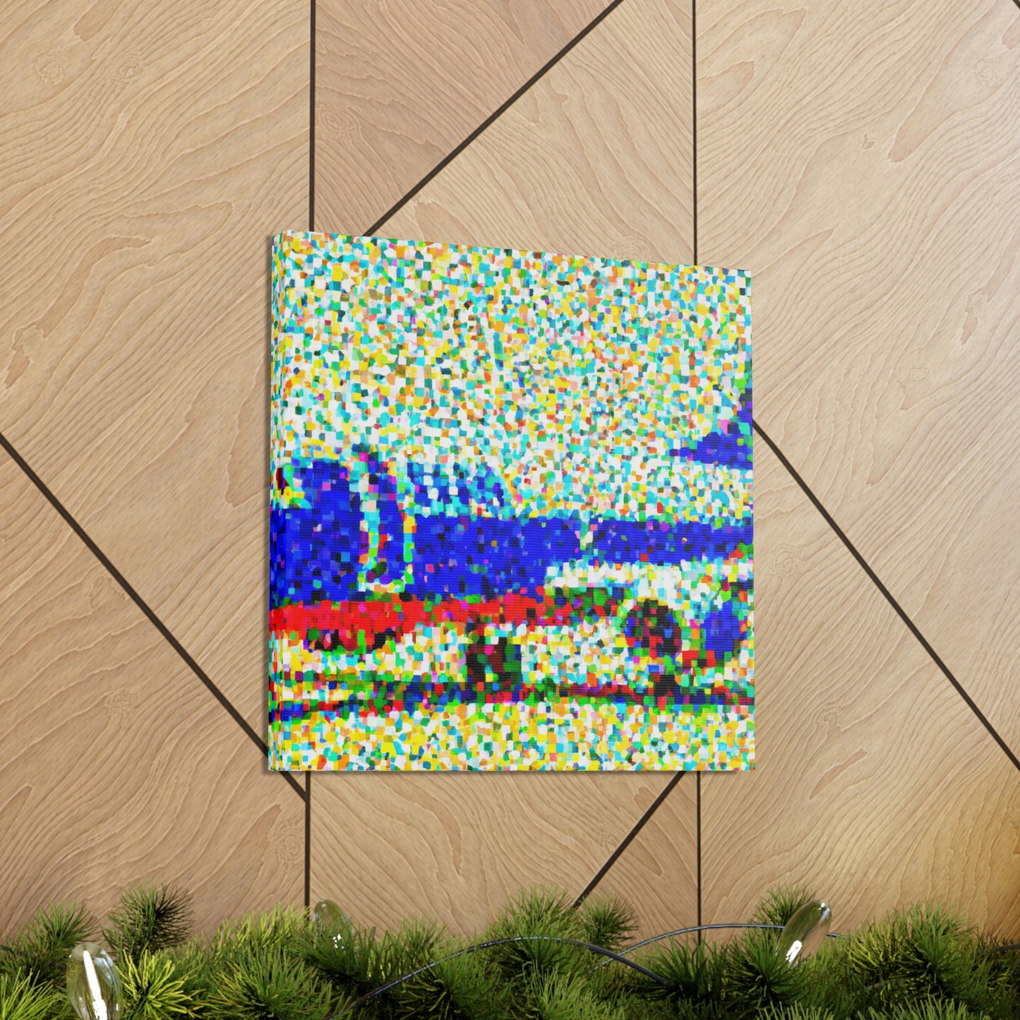 "Aerial Plane Pointillism" - Canvas