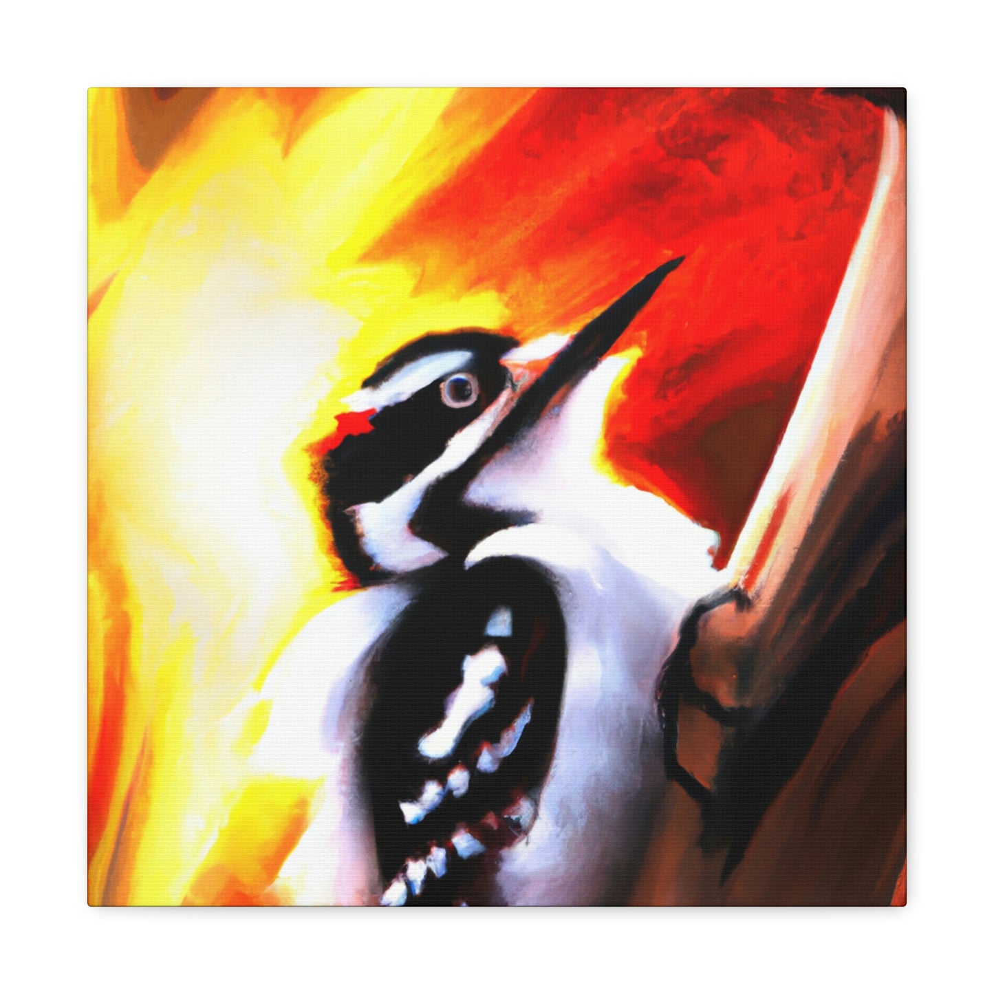 "Downy Woodpecker Soujourn" - Canvas