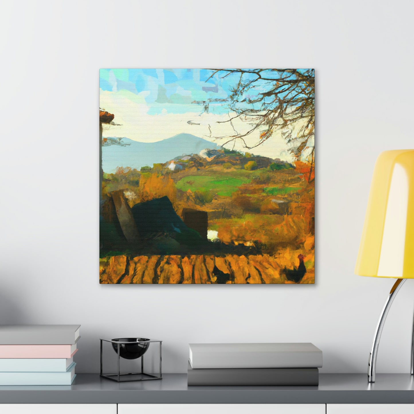 "The Serene Riverside Reflection" - Canvas