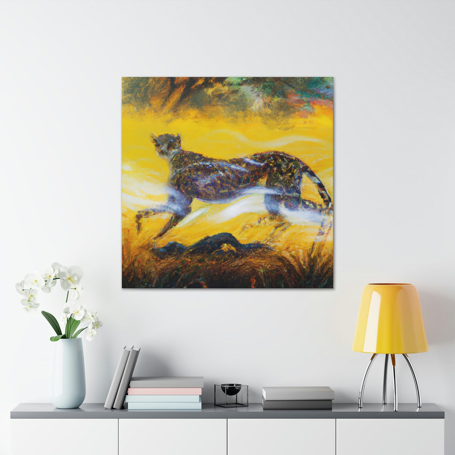 "Cheetah in Art Deco" - Canvas