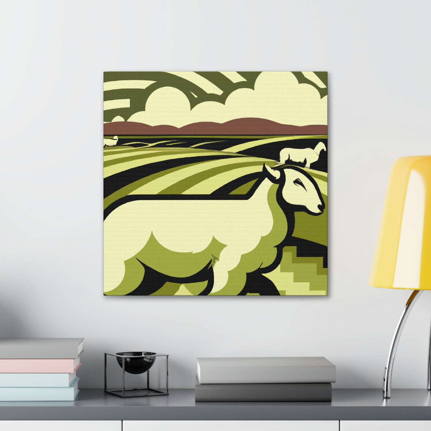 Sheep in Splendor. - Canvas