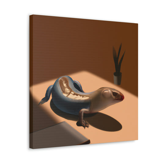 "Blue-Tongued Skink Zen" - Canvas