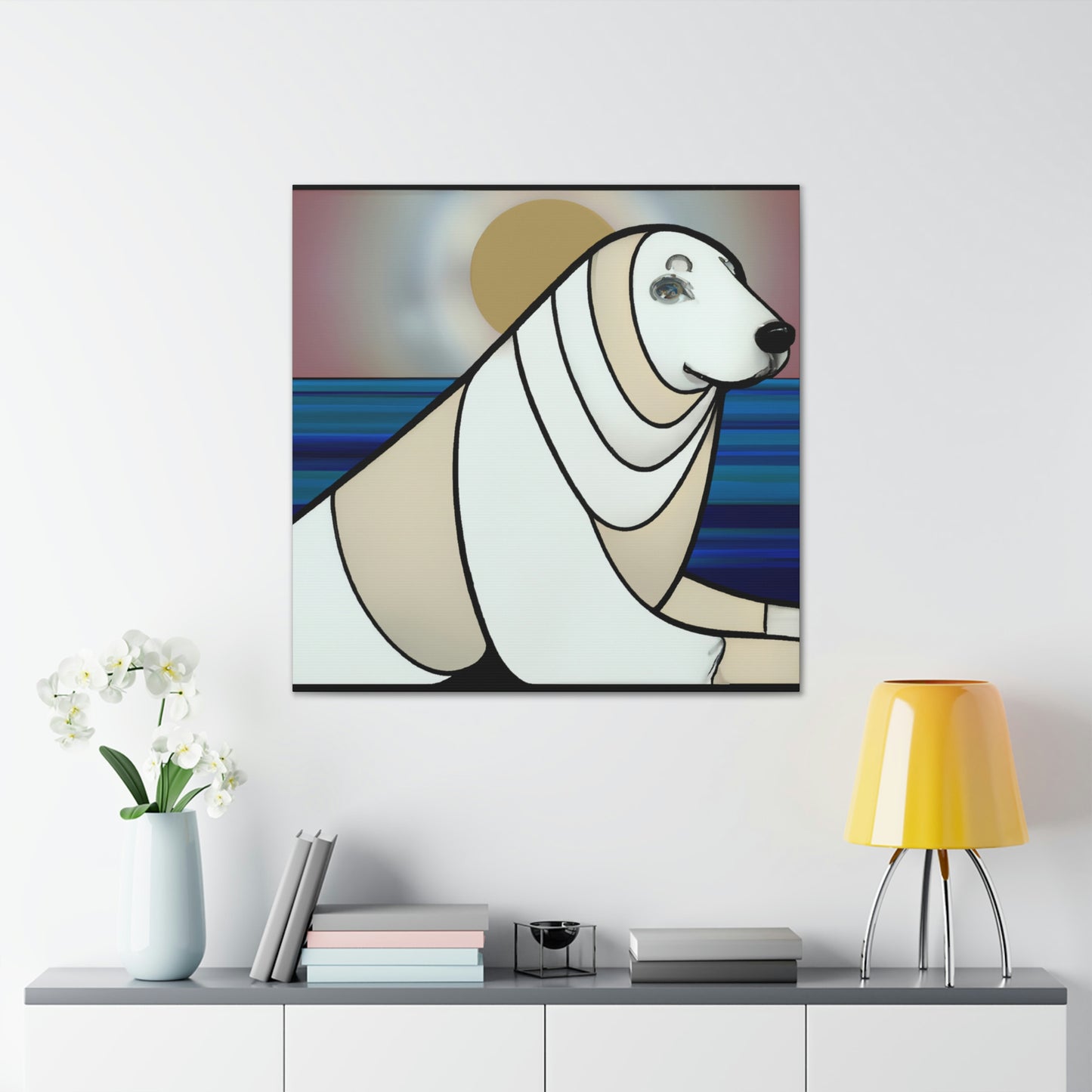 "Ermine in Moonlight Glow" - Canvas