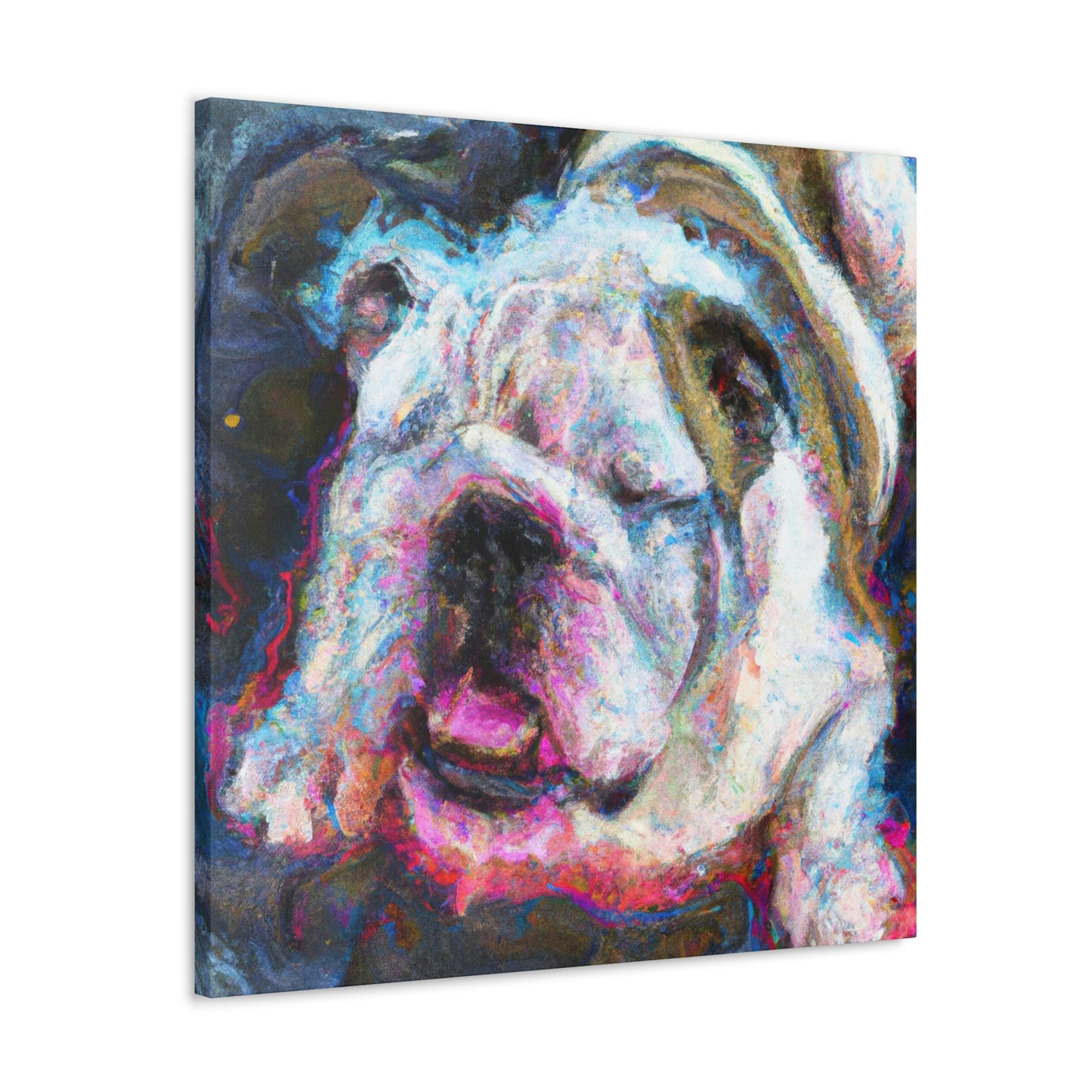 "English Bulldog Slumbering" - Canvas