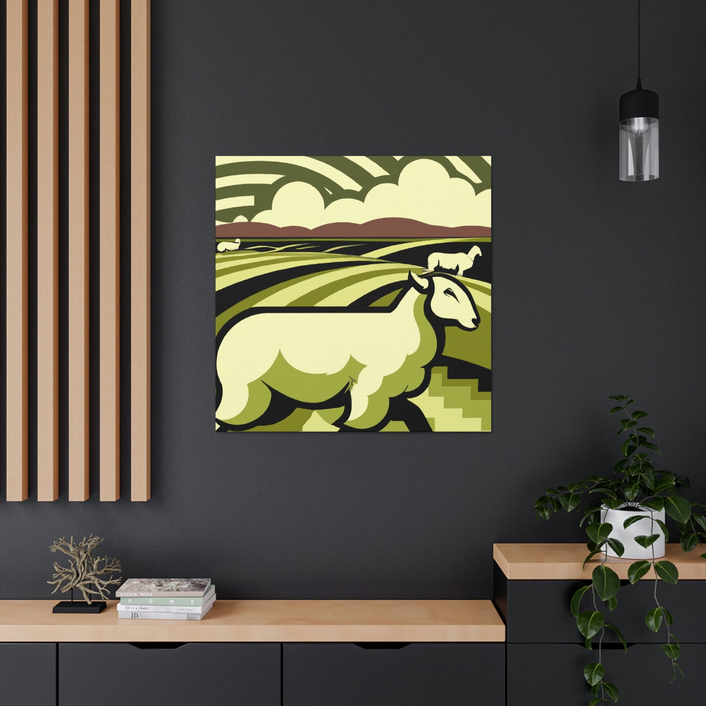 Sheep in Splendor. - Canvas