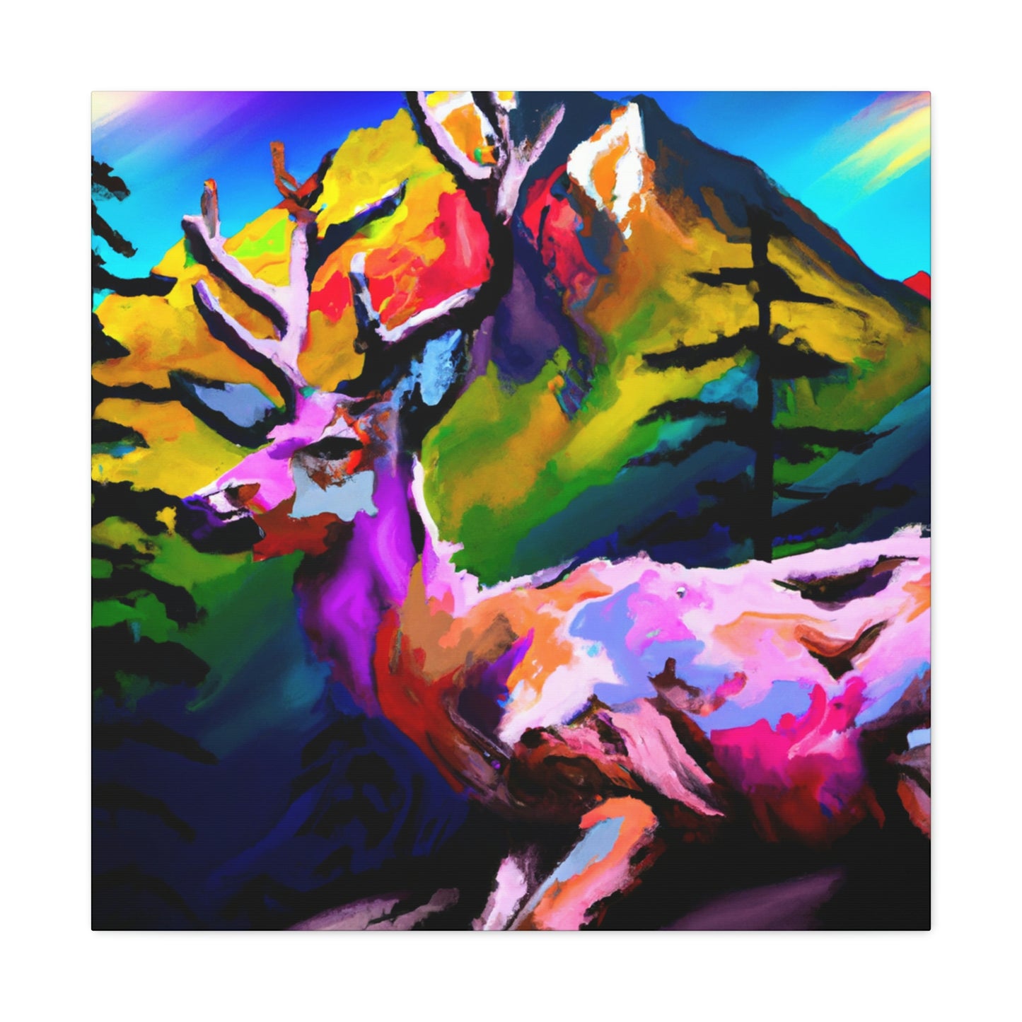 Deer in Technicolor - Canvas