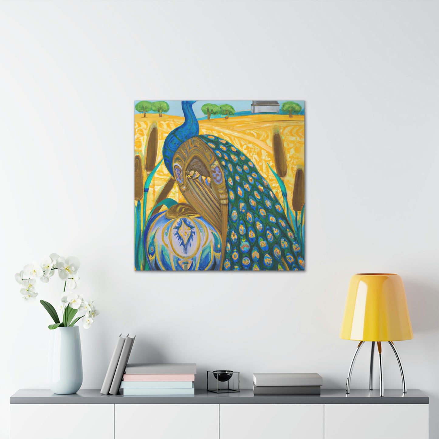 "Peacock Grandeur Awaits". - Canvas