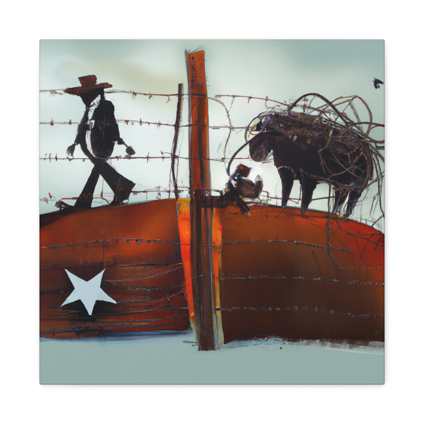 "Life Behind Barbed Wire" - Canvas